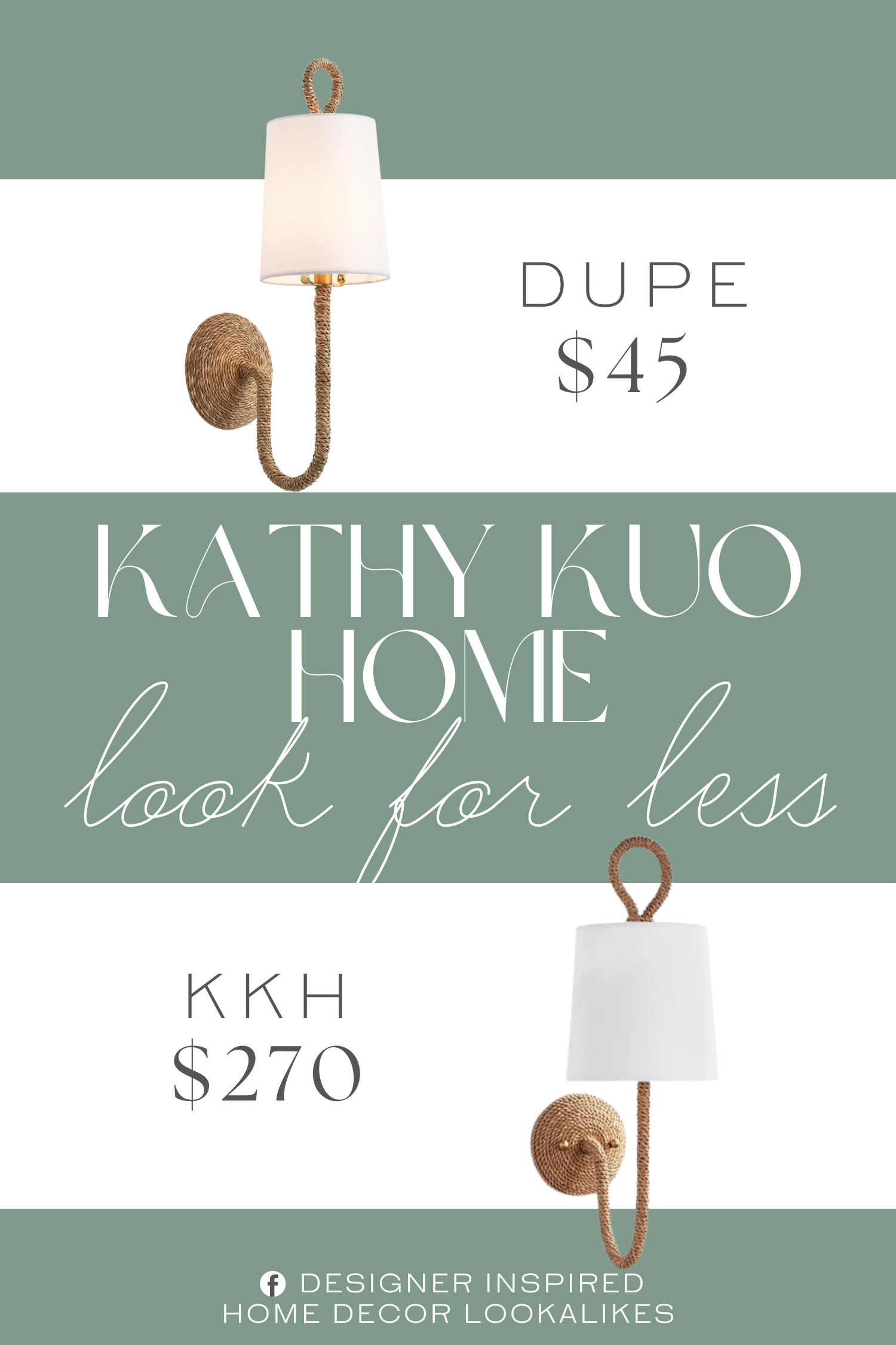 Kathy Kuo Home Bimini Brown Rattan Armed Sconce Dupe. Natural rattan wraps the swan-neck silhouettes of the lamp arms and the characteristic base, combined with a creamy white cotton-linen lampshade, adds a truly rustic quality and is ideal for eclectic or farmhouse style.