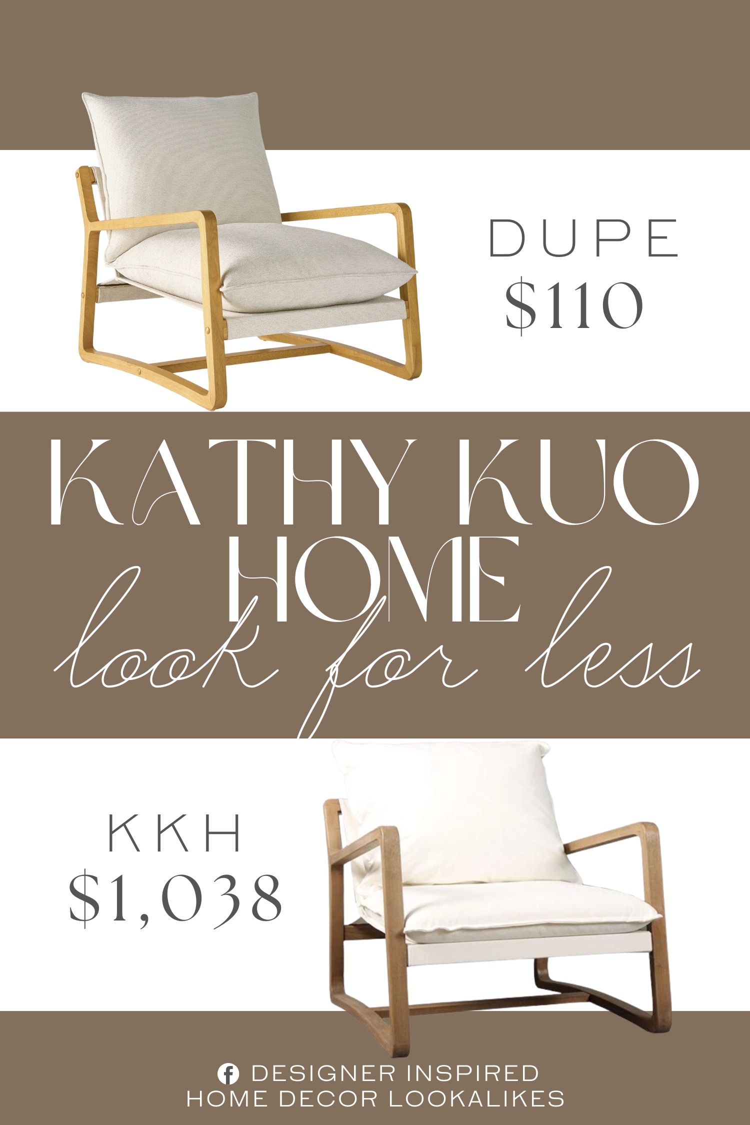 Kathy Kuo Home Clyde Rustic Lodge Occasional Chair Dupe. Constructed with a solid wood frame, boucle fabric, and foam cushions for long-lasting use.