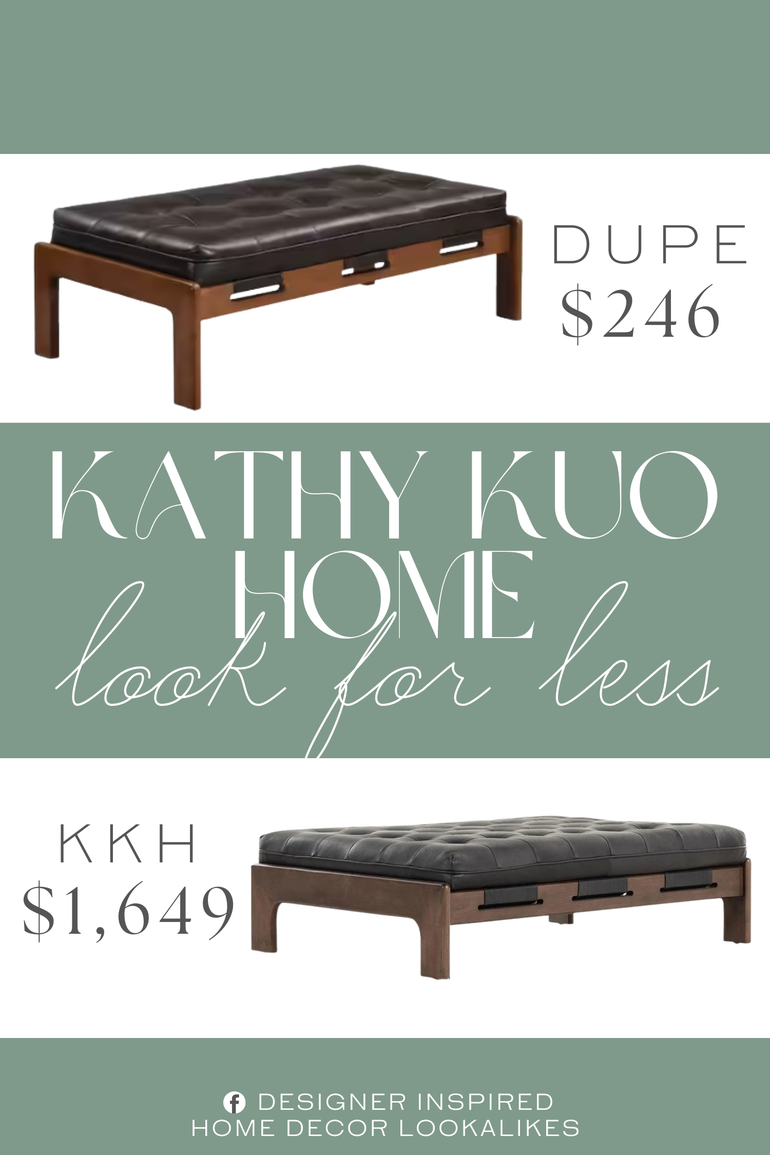 Kathy Kuo Home Hadley Black Upholstered Leather Ottoman Dupe. Crafted with a durable solid wood frame, the bench provides long-lasting stability and support, making it reliable for daily use.