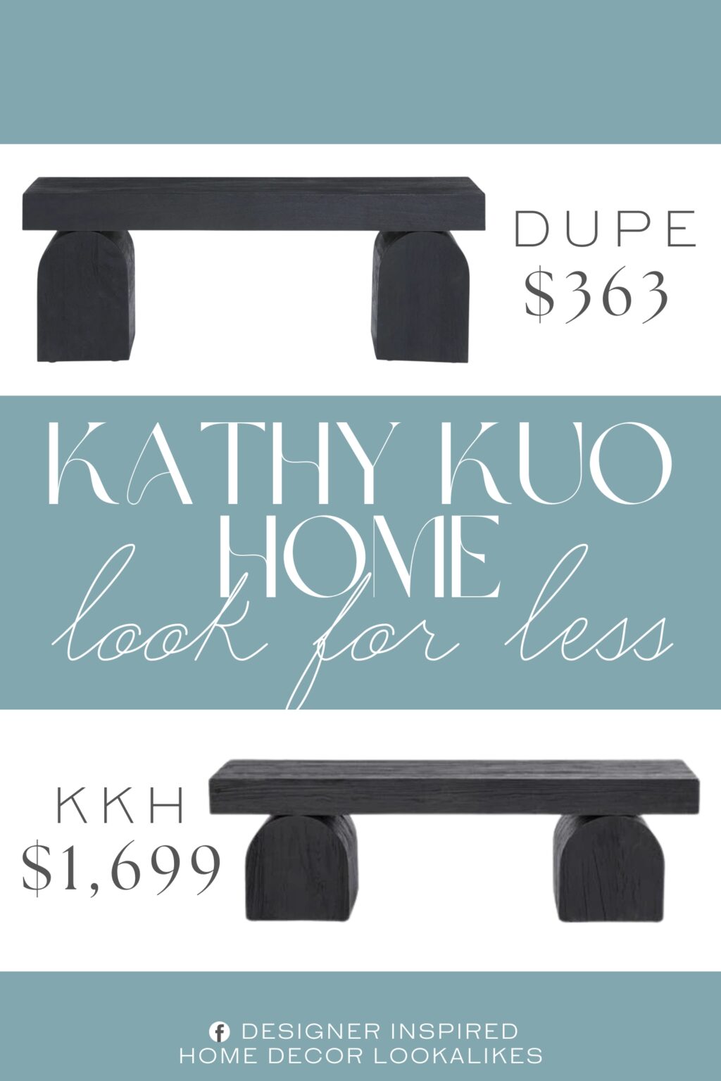 Kathy Kuo Home Kara Black Solid Wood Bench Dupe. Made of solid wood. Matte black finish with lightly sandblasted effect.