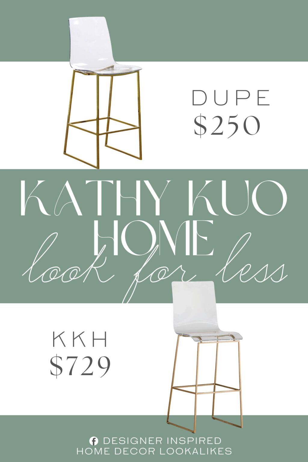 Kathy Kuo Home King Modern Clear Acrylic Bar Stool. Crafted from Lucite polycarbonate and featuring a sturdy metal frame, this stool is durable and is sure to be a favorite in your home for years to come.