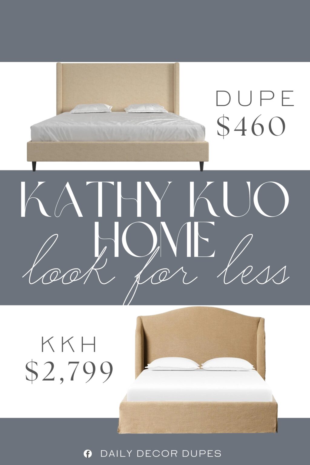 Kathy Kuo Home Maddie Upholstered Wingback Bed Dupe. It’s crafted with a solid and engineered wood frame, and it rests on tapered legs for a mid-century modern look. The headboard features a classic wingback design that adds subtle depth and texture.