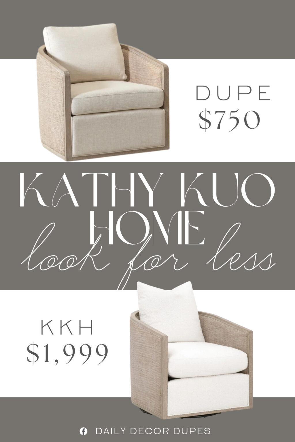 Kathy Kuo Home Mason Coastal Rattan Swivel Club Chair Dupe. Solid ash wood frame paired with hand-woven natural cane, offering a warm texture and long-lasting sturdiness.