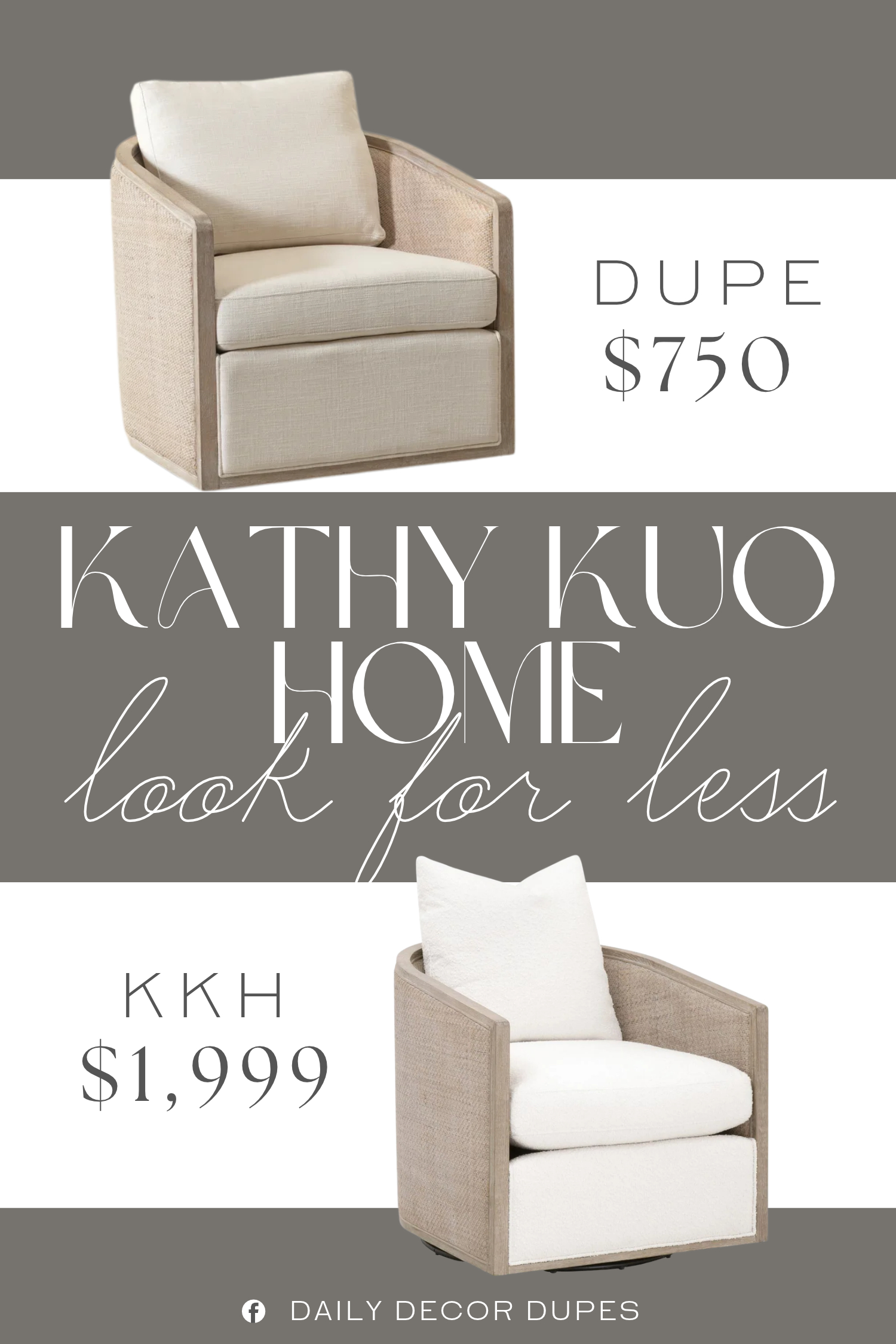 Kathy Kuo Home Mason Coastal Rattan Swivel Club Chair Dupe. Solid ash wood frame paired with hand-woven natural cane, offering a warm texture and long-lasting sturdiness.