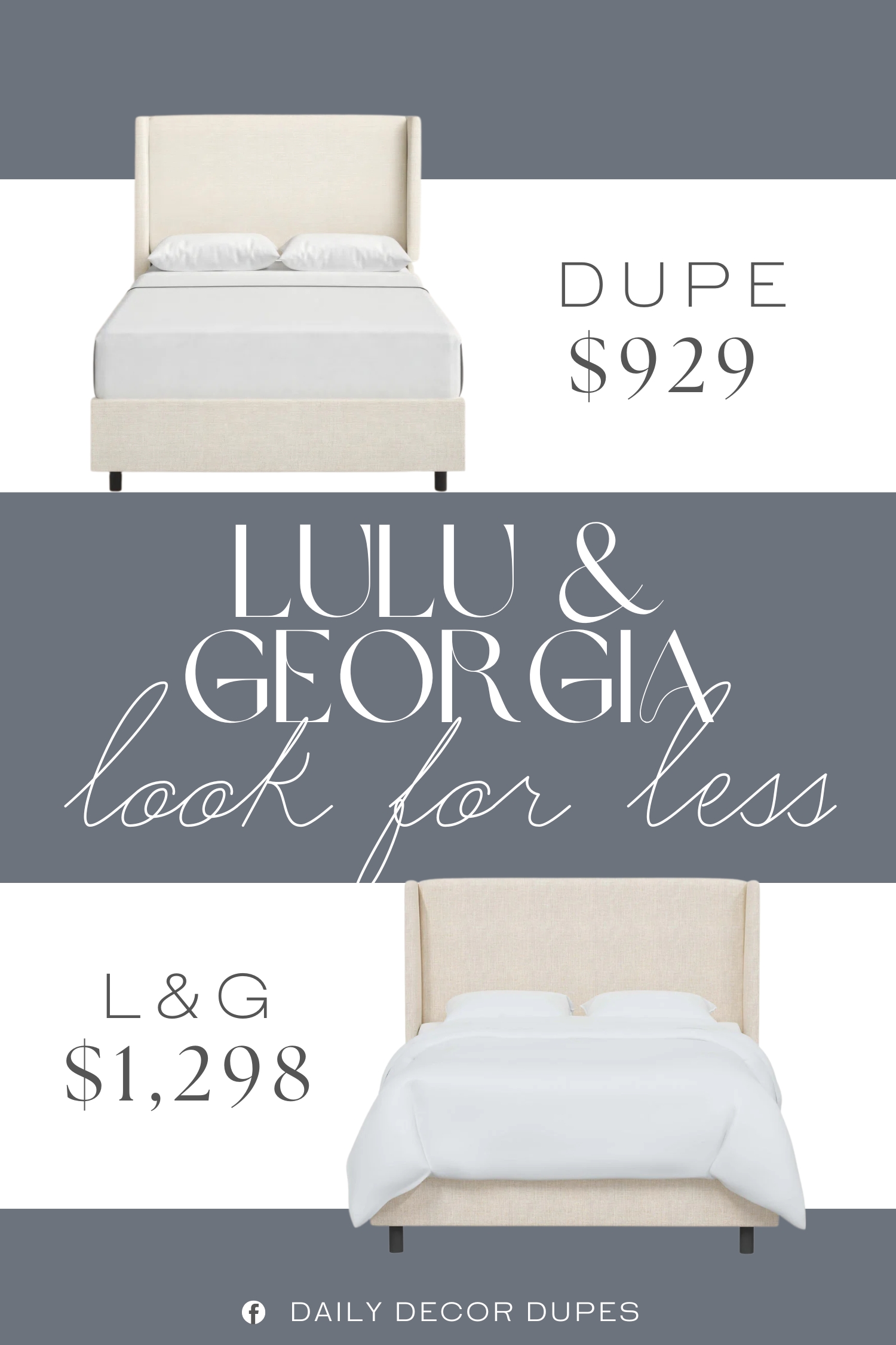 Lulu & Georgia Adara Bed Dupe. The clean-lined silhouette is wrapped in plush fabric for a soft yet structured look —perfect for lounging with a book or winding down at night.