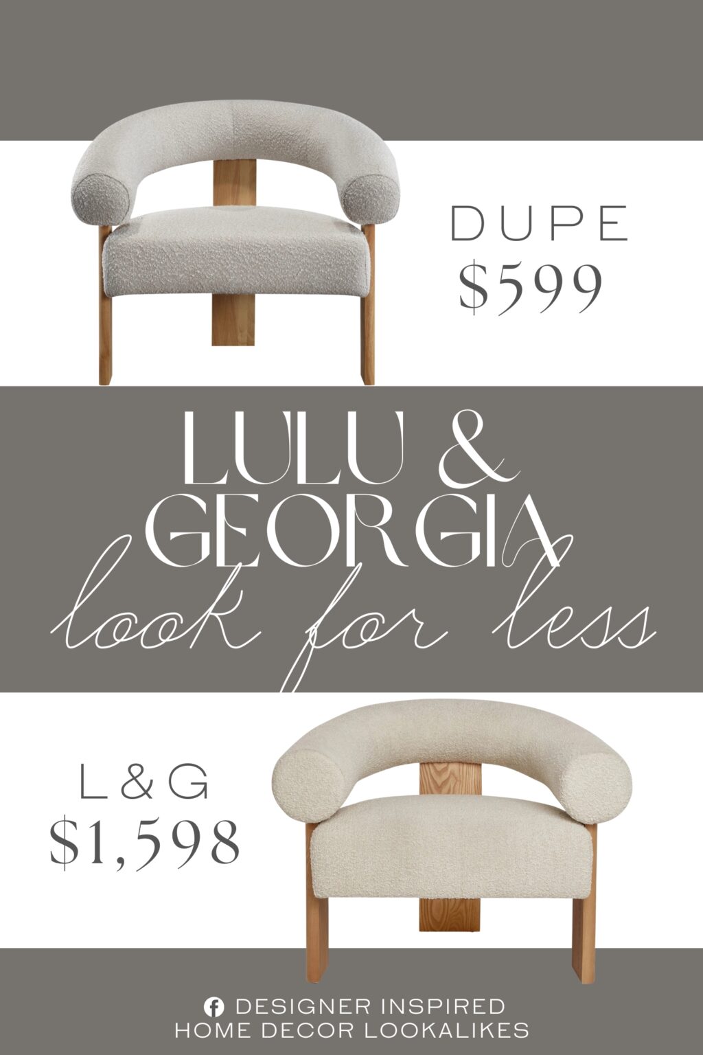 Lulu & Georgia Celeste Accent Chair Dupe. The curved wishbone frame is plushly upholstered to bring chic comfort with a practical touch.
