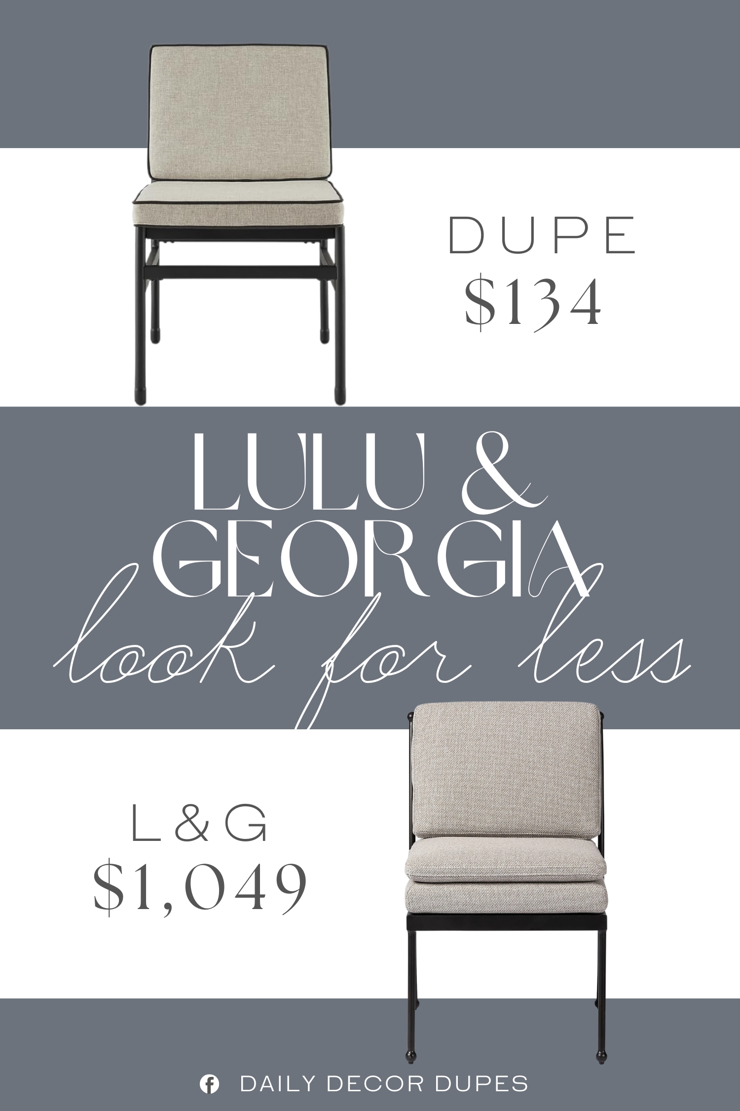 Lulu & Georgia Gracen Outdoor Dining Chair Dupe. Made from 100% Olefin with a subtle interwoven fabric and contrast piping adding a touch of class. Enjoy effortless upkeep with removable, all-weather spill and stain-resistant upholstery designed to endure all seasons.