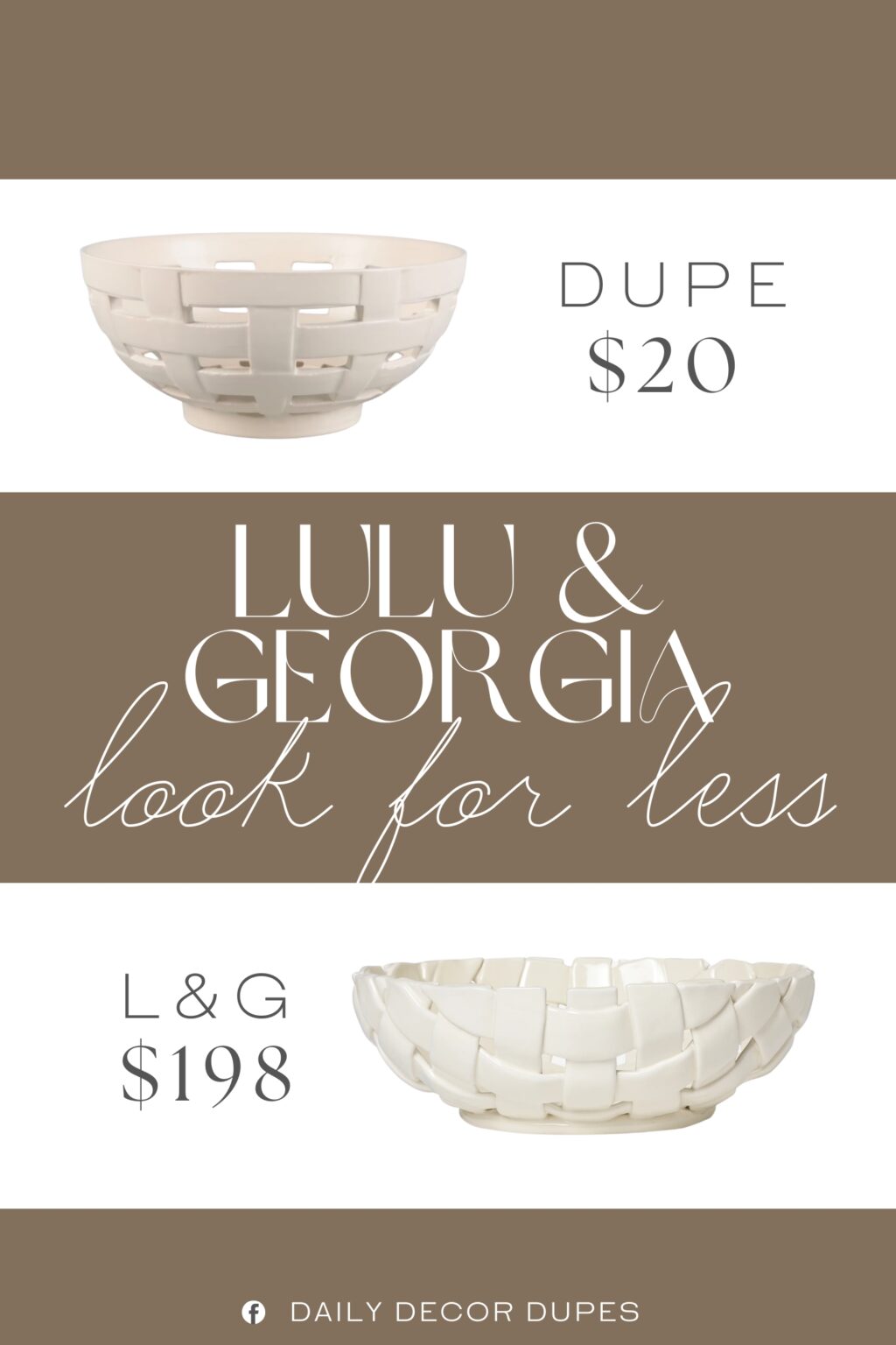 Lulu & Georgia Plait Bowl Dupe. Elegant woven ceramic design adds modern sophistication Handcrafted by skilled artisans for a unique touch.
