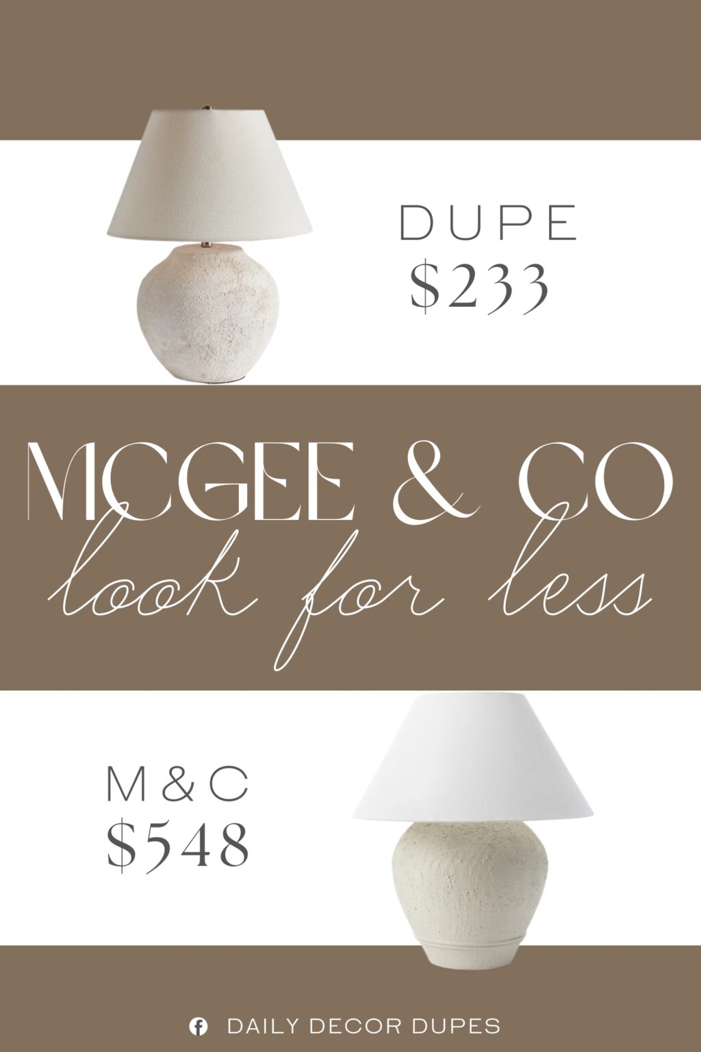 McGee & Co Abbott Ceramic Table Lamp Dupe. Crafted by hand from ceramic with a cold-paint finish for an artisan-inspired, tactile texture.