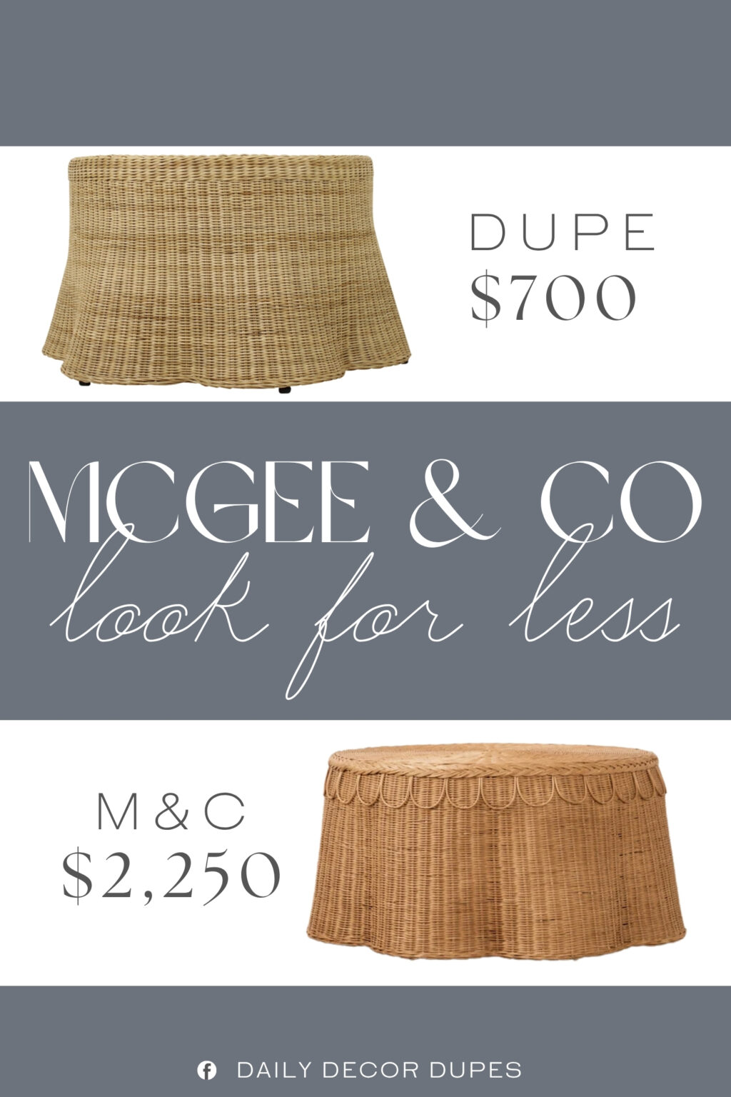McGee & Co Adeline Coffee Table Dupe. It durable hardwood frame in flowing natural texture. This bold skirted table invites relaxed coastal charm and on-trend visual interest to your family room in a space-saving size.