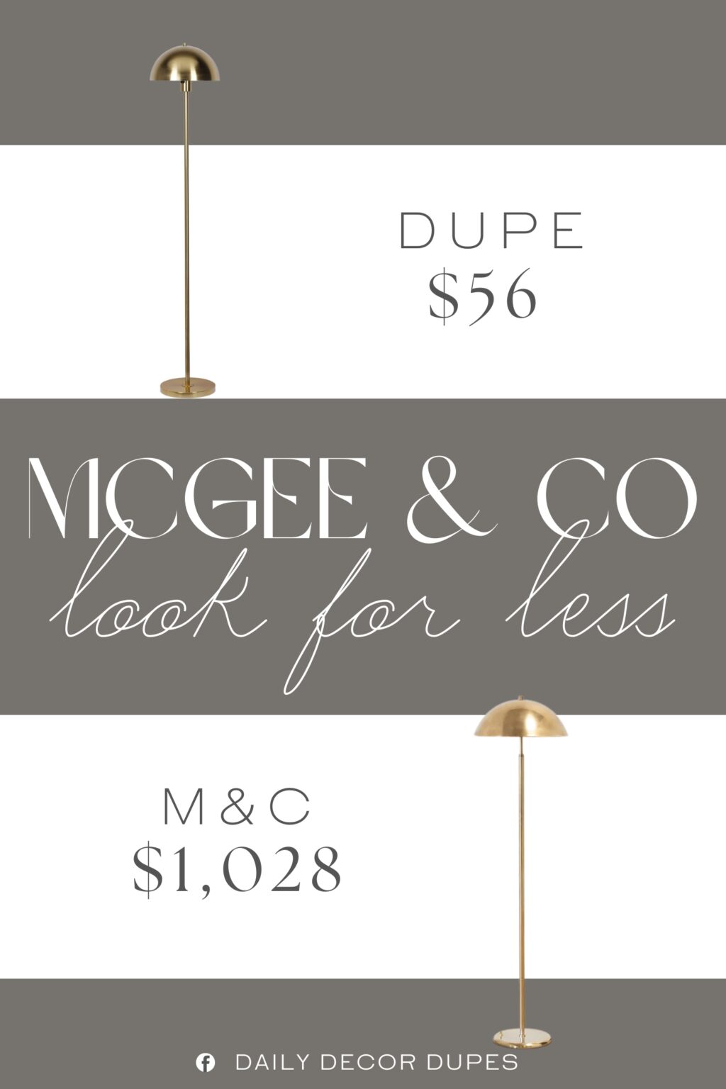 McGee & Co Aldorno Floor Lamp Dupe. The elegant metal dome shade, crafted from durable metal, delivers focused, downward light, ideal for reading and task lighting.