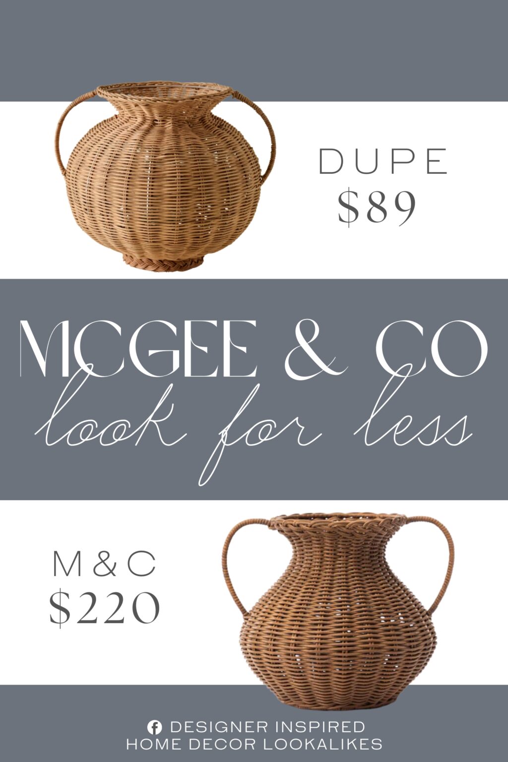 McGee & Co Antonia Woven Vase Dupe. This sculptural piece elevates any space with understated sophistication, whether displayed empty or styled with branches and botanicals for added dimension.