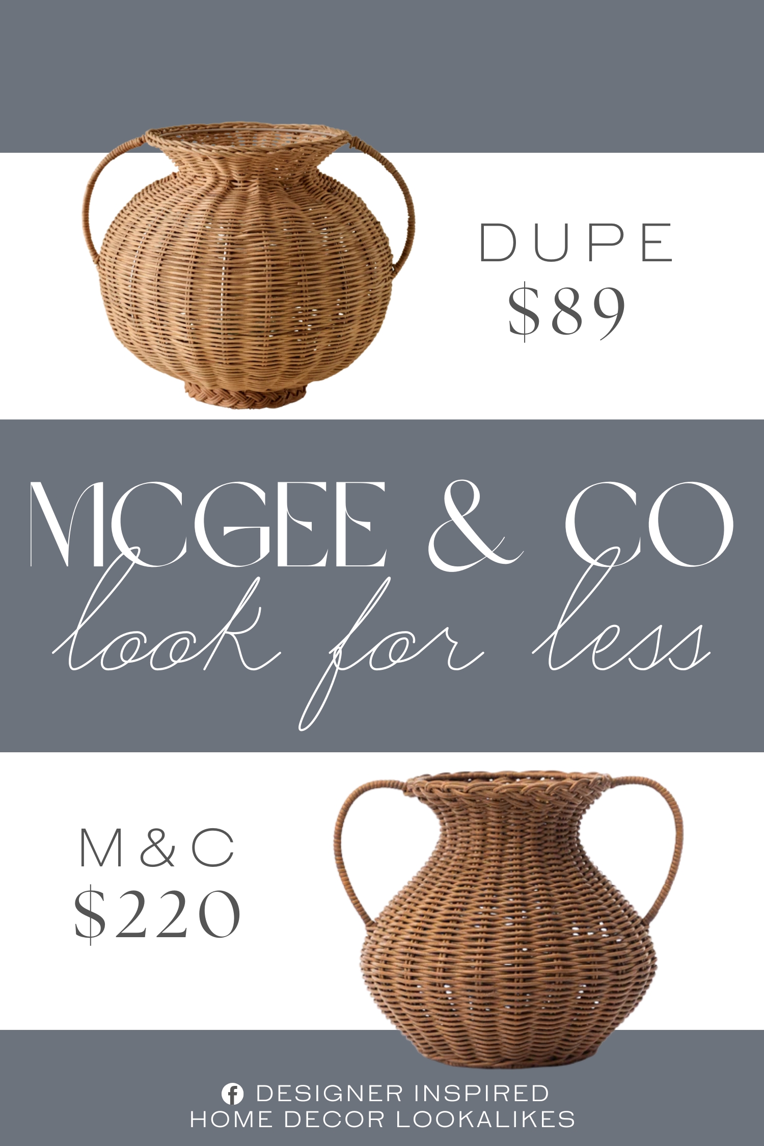 McGee & Co Antonia Woven Vase Dupe. This sculptural piece elevates any space with understated sophistication, whether displayed empty or styled with branches and botanicals for added dimension.