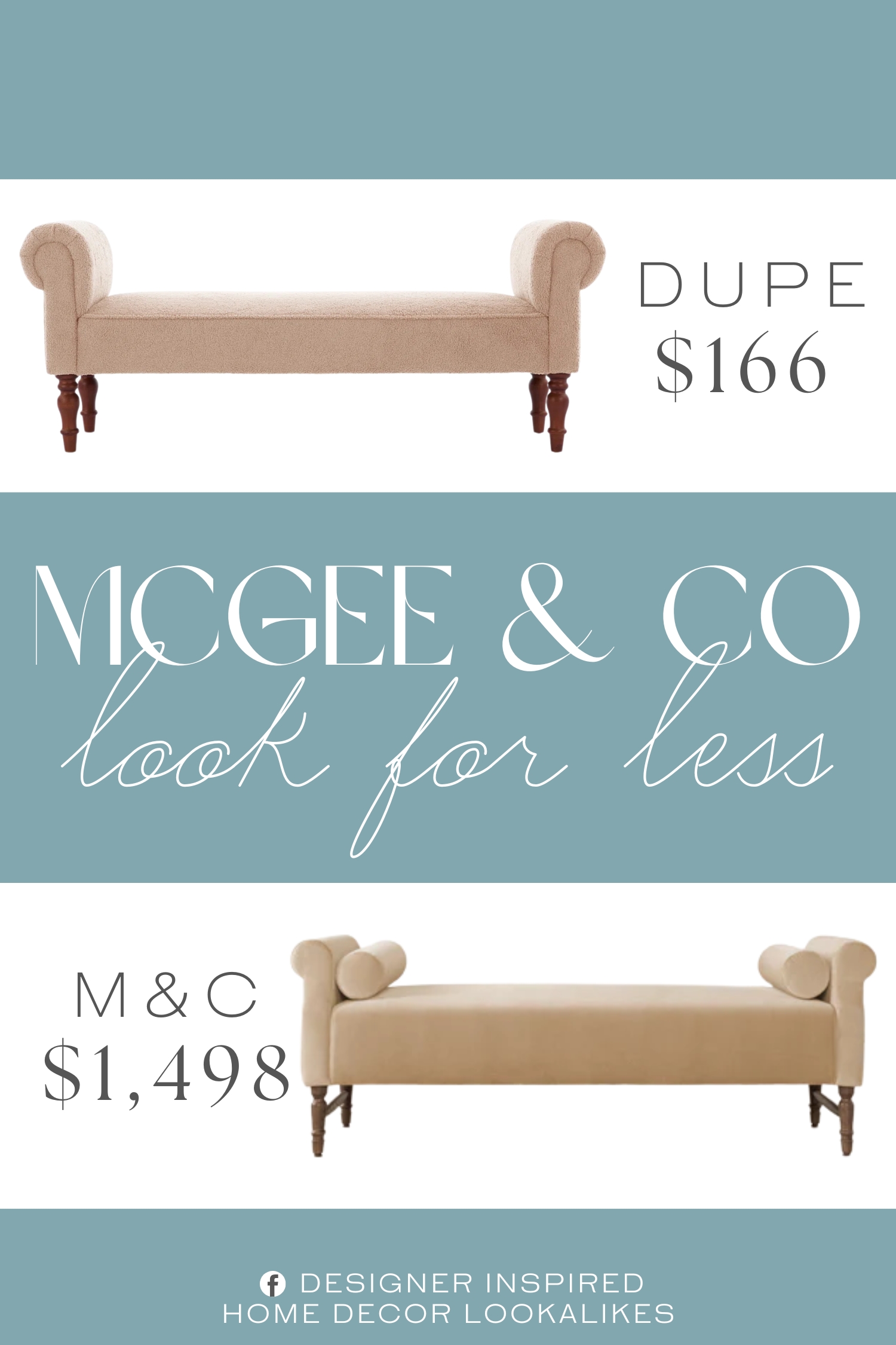 McGee & Co Asher Bench Dupe. Crafted with durable 8.5-inch rubberwood legs, this bench supports up to 300 pounds while ensuring long-lasting strength, easy cleaning underneath, and excellent stability for daily use.