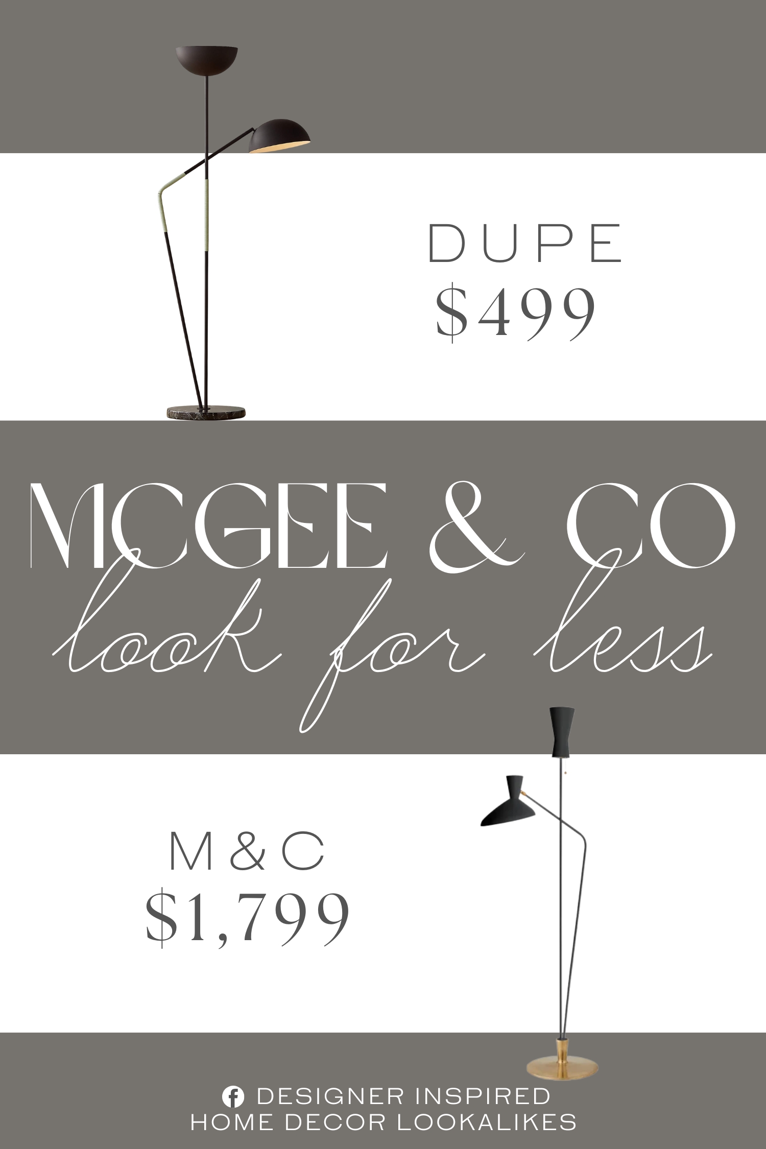 McGee & Co Austen Dual Function Floor Lamp Dupe. features a stunning mix of textures and materials. Upward-facing shade stands tall, while the task light swivels to cast a warm light where needed.