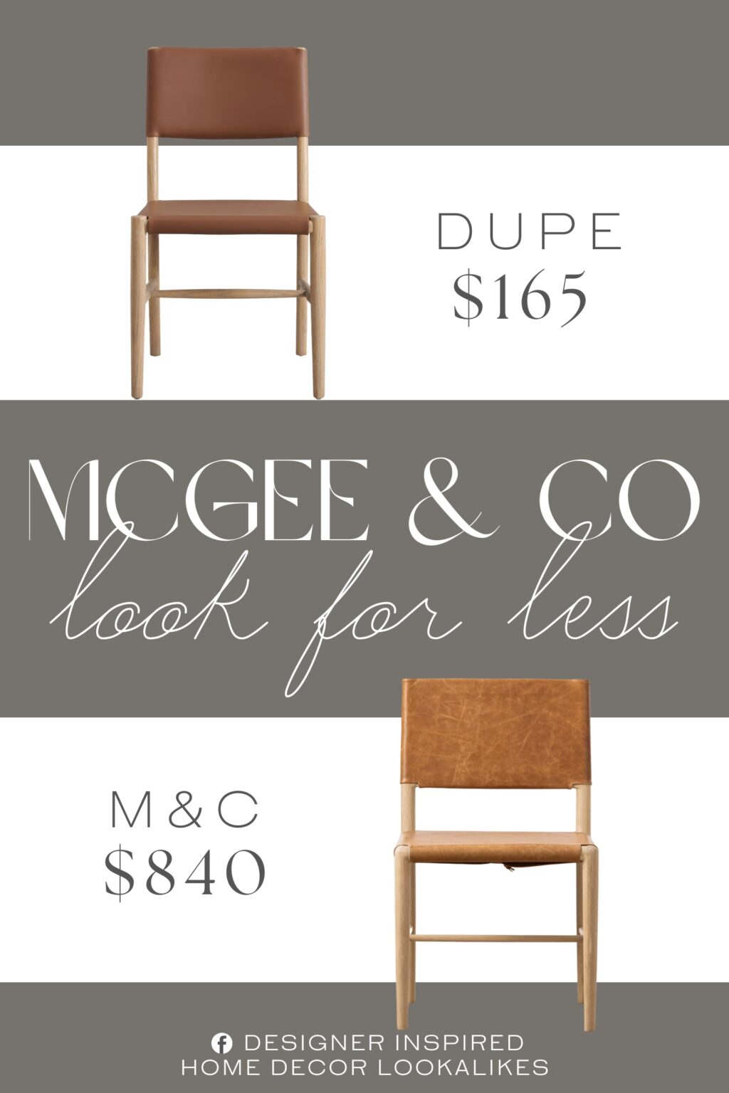 McGee & Co Danson Dining Chair Dupe. Crafted with durable elm wood frames, these modern dining chairs feature sleek faux leather upholstery on the seat and backrest, offering both comfort and style.