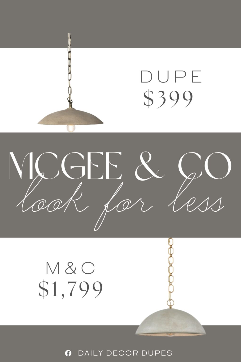 McGee & Co Elliot Pendant Dupe. Light Fixture Shape Dome. Fixture Material Iron. Finish Brass.