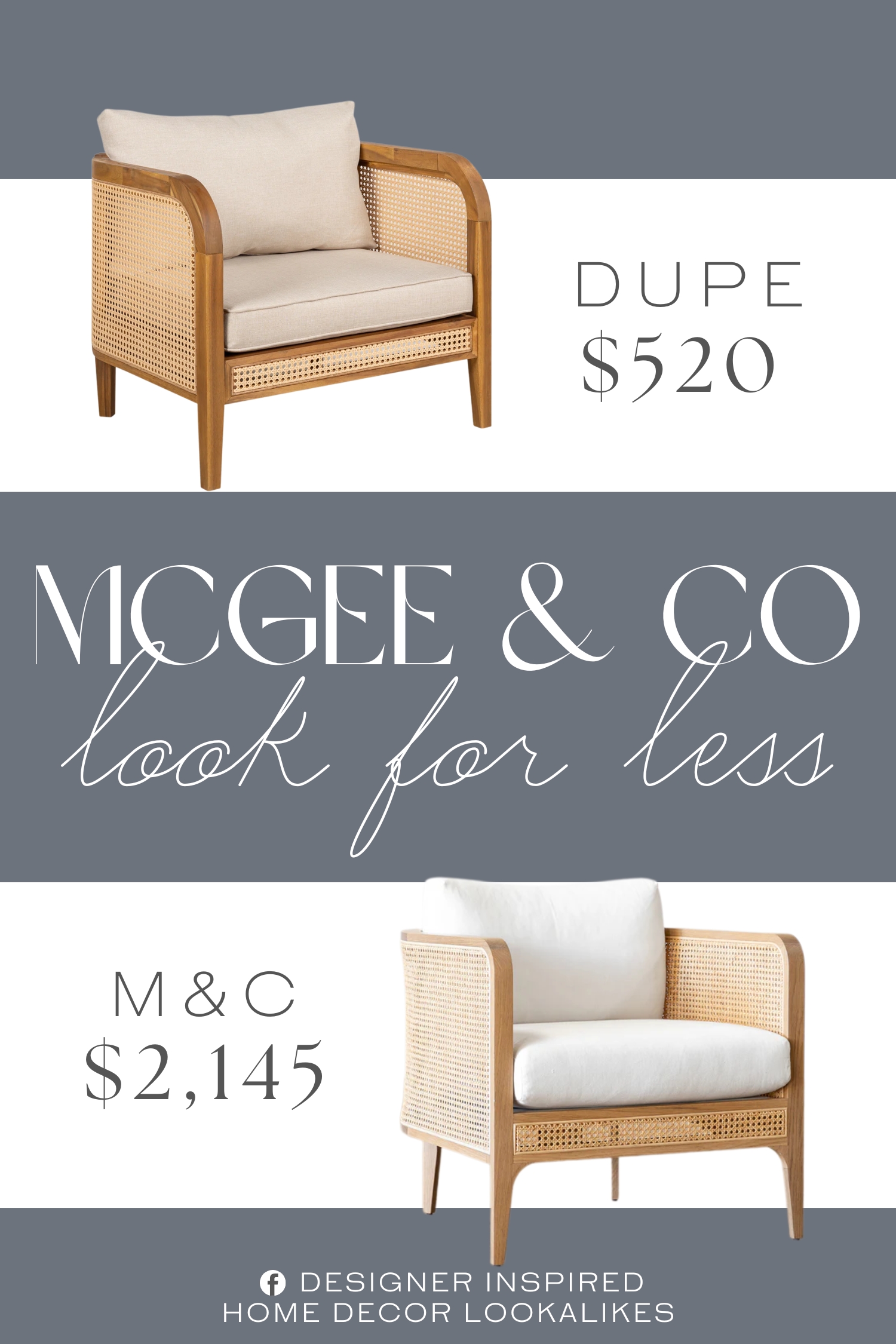 McGee & Co Elowyn Lounge Chair Dupe. Crafted from durable, weatherproof acacia wood, this chair offers a sturdy frame with natural grain beauty, ensuring long-lasting quality and resilience in any outdoor setting.