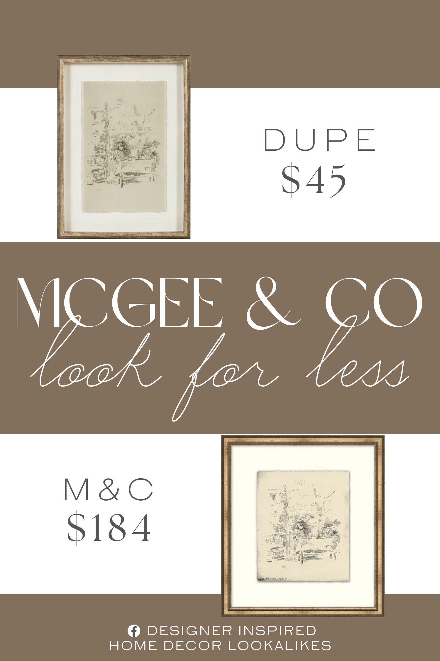 McGee & Co Etched Brunch Dupe. An outdoor scene of two people sitting at a table rendered in pencil.
