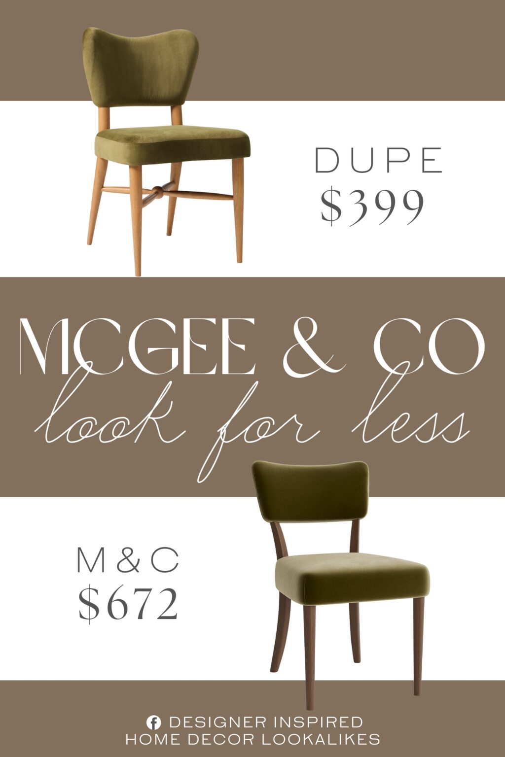 McGee & Co Etienne Dining Chair Dupe. Solid rubberwood frame and legs.