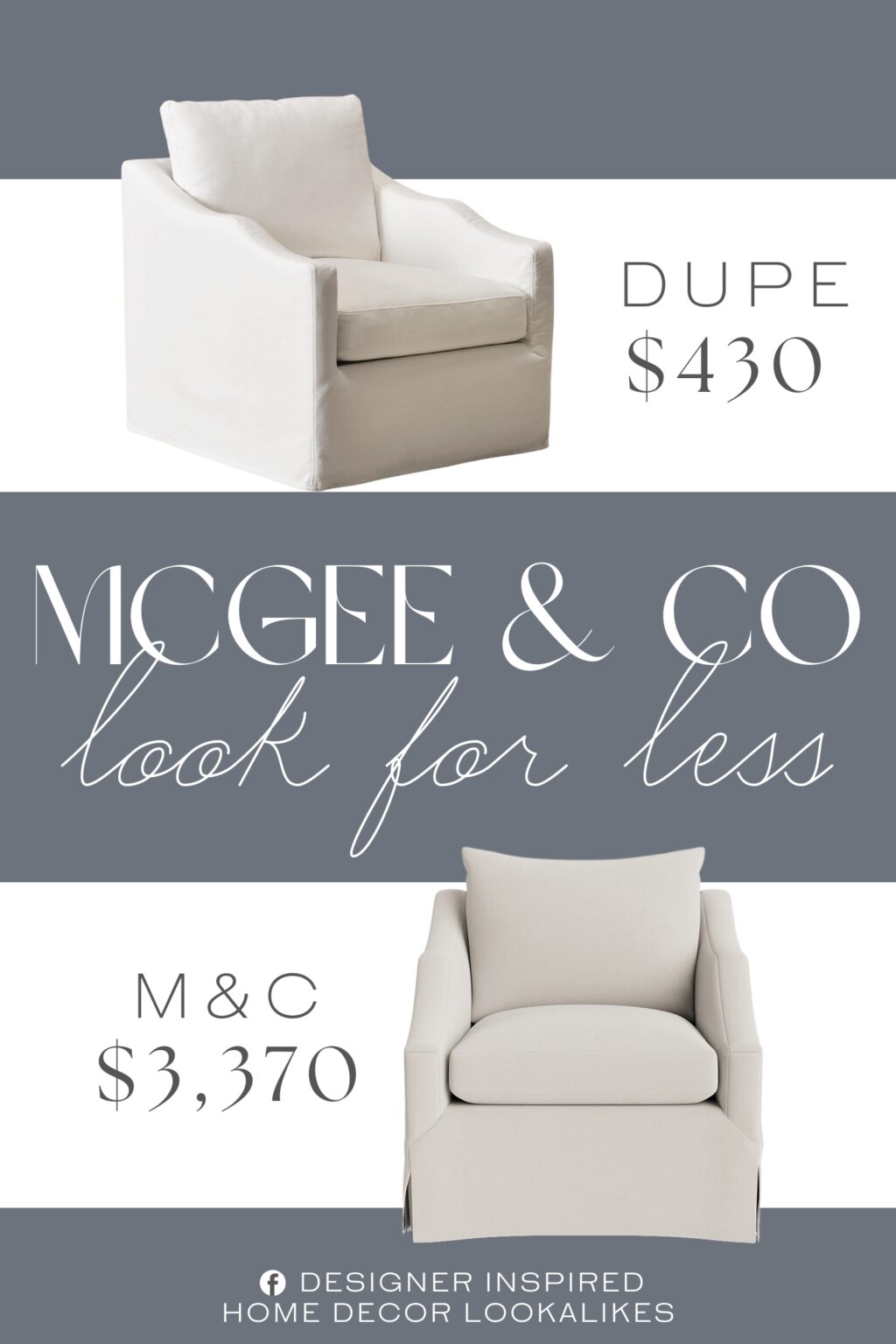 McGee & Co Everleigh Slipcover Lounge Chair Dupe. Featuring the signature wave-arm silhouette, its fluid curves elegantly blend artistic sculptural form with natural ergonomic support, creating a standout piece that enhances any room's decor.