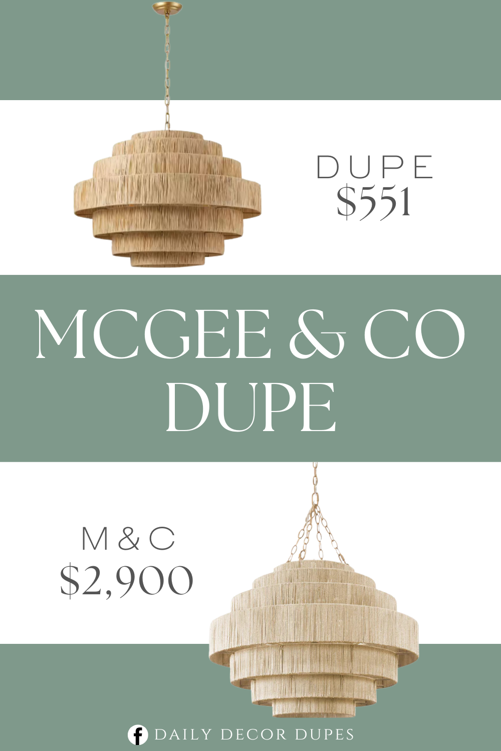 McGee & Co Everly Pendant Dupe. Handwoven rattan chandelier with large paper shades. Gold metal frame, natural wood color adds elegance to your room.