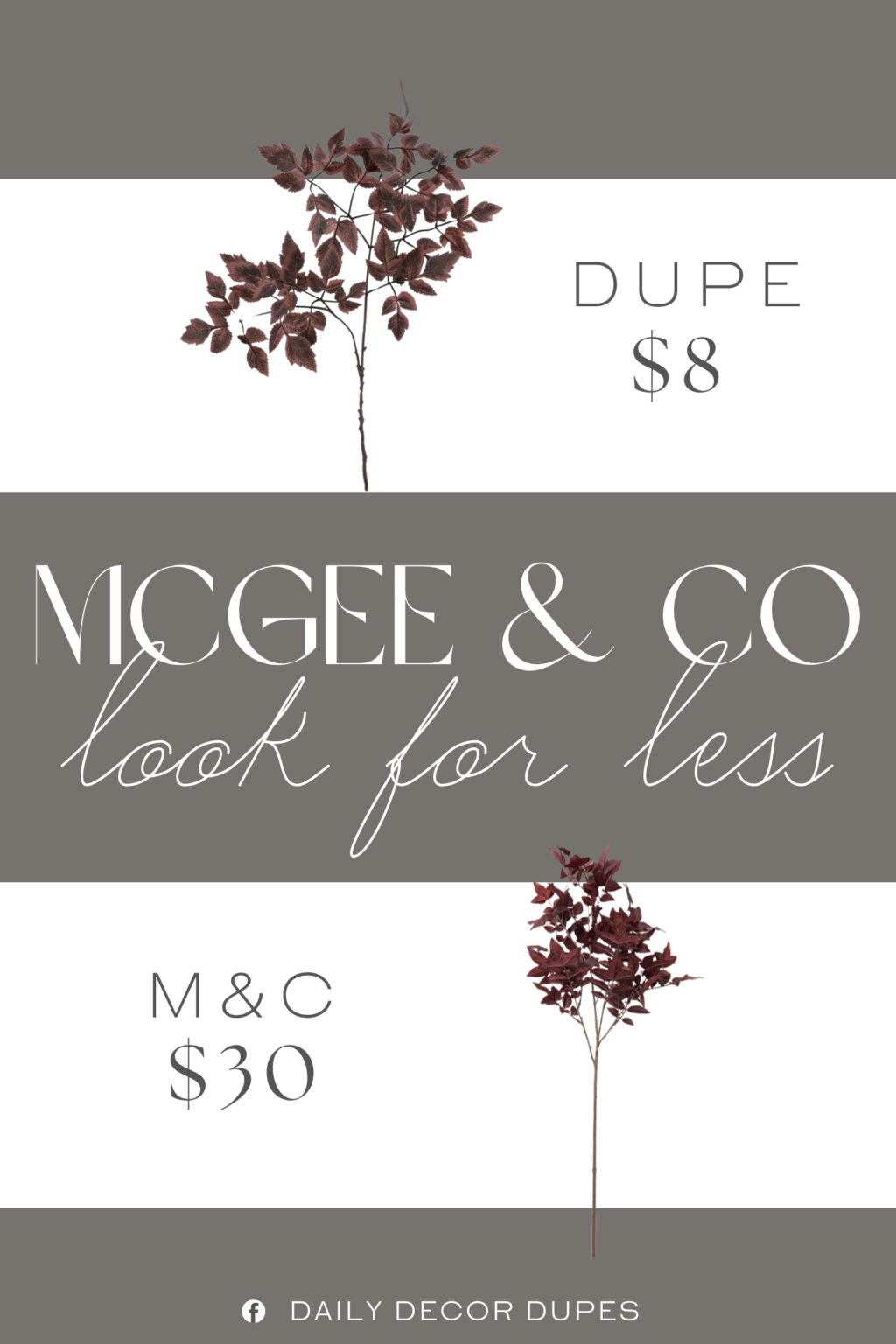 McGee & Co Faux Maple Leaf Stem Dupe. Made from silk, plastic, and internal wire, it boasts a lifelike appearance, and the flexible, malleable stems are durable and suitable for both indoor and outdoor decoration.