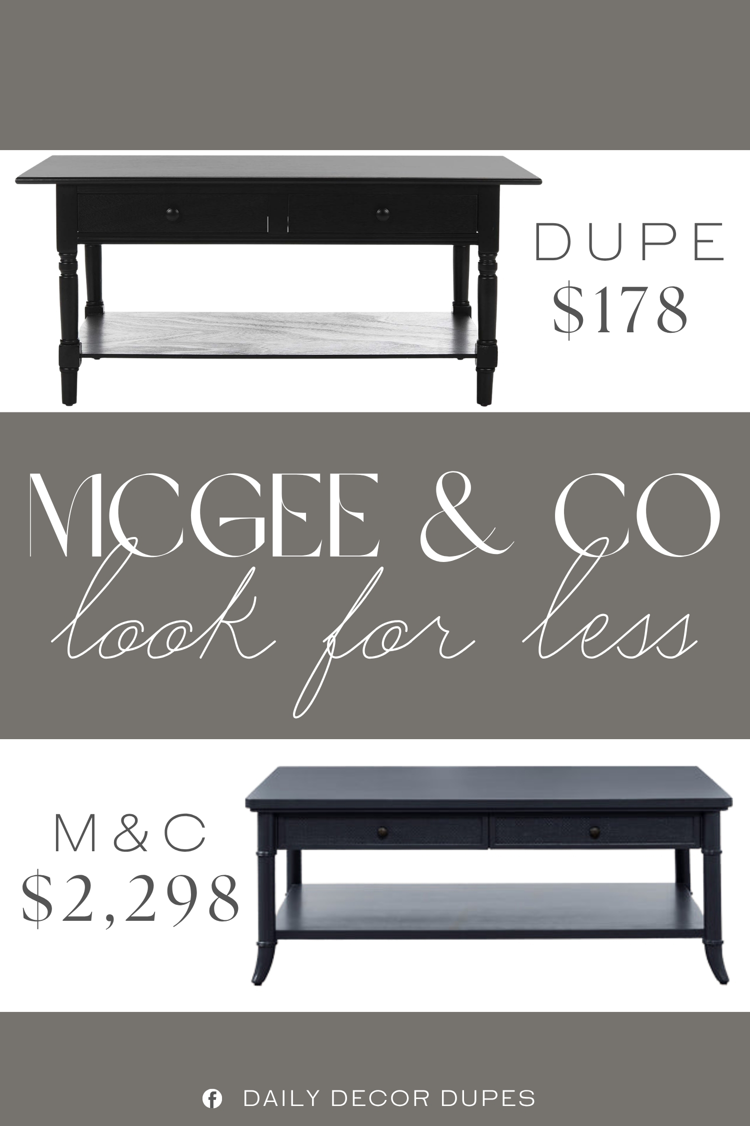 McGee & Co Hayward Coffee Table Dupe. Crafted from pine wood with a painted finish; natural wood grain variation, tonal differences, and finish variation are part of the design’s character; assembly is required.