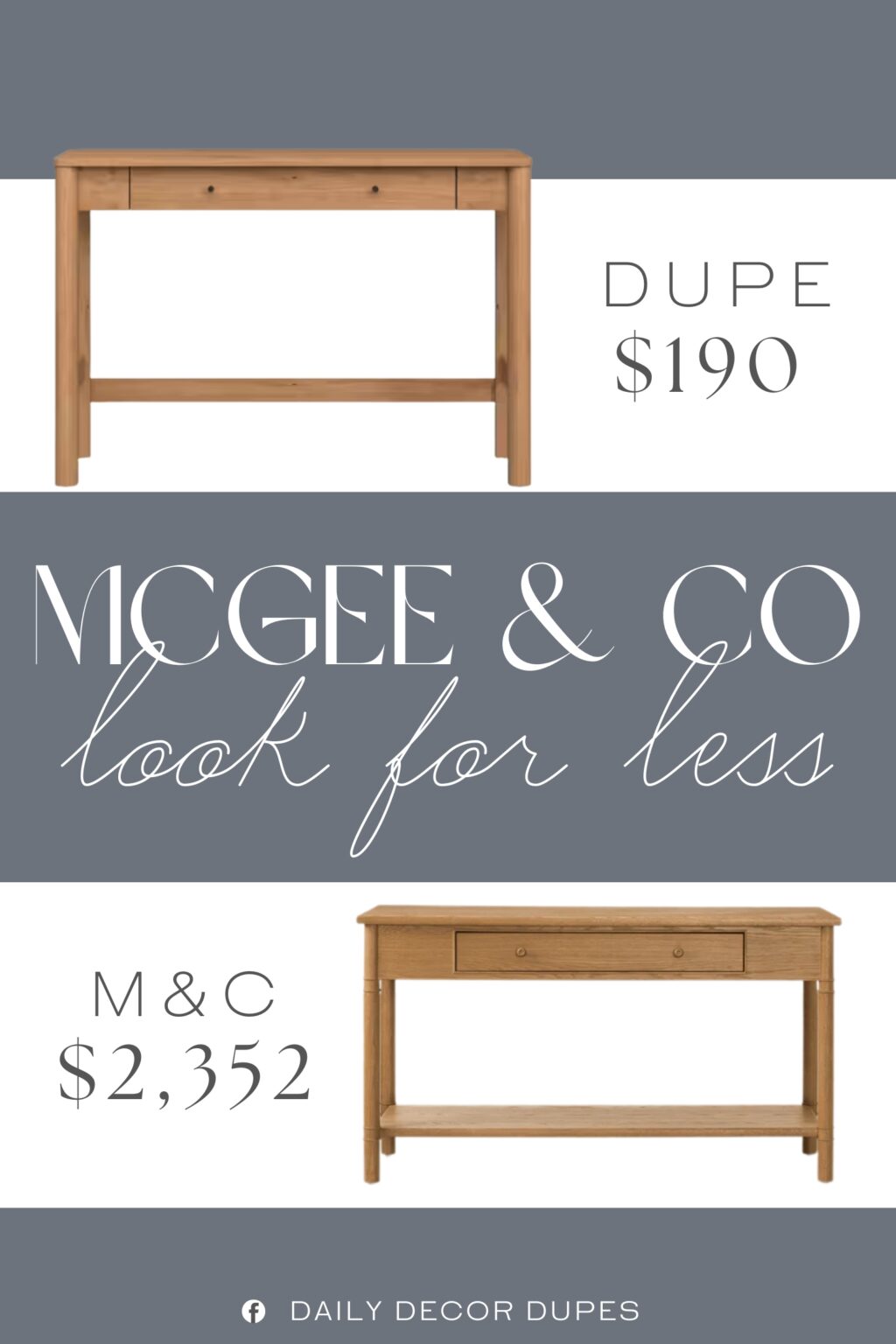 McGee & Co Hindley Console Dupe. Crafted from premium engineered wood, you'll love the look and feel of thick, luxurious materials that resist the wear-and-tear of everyday life.