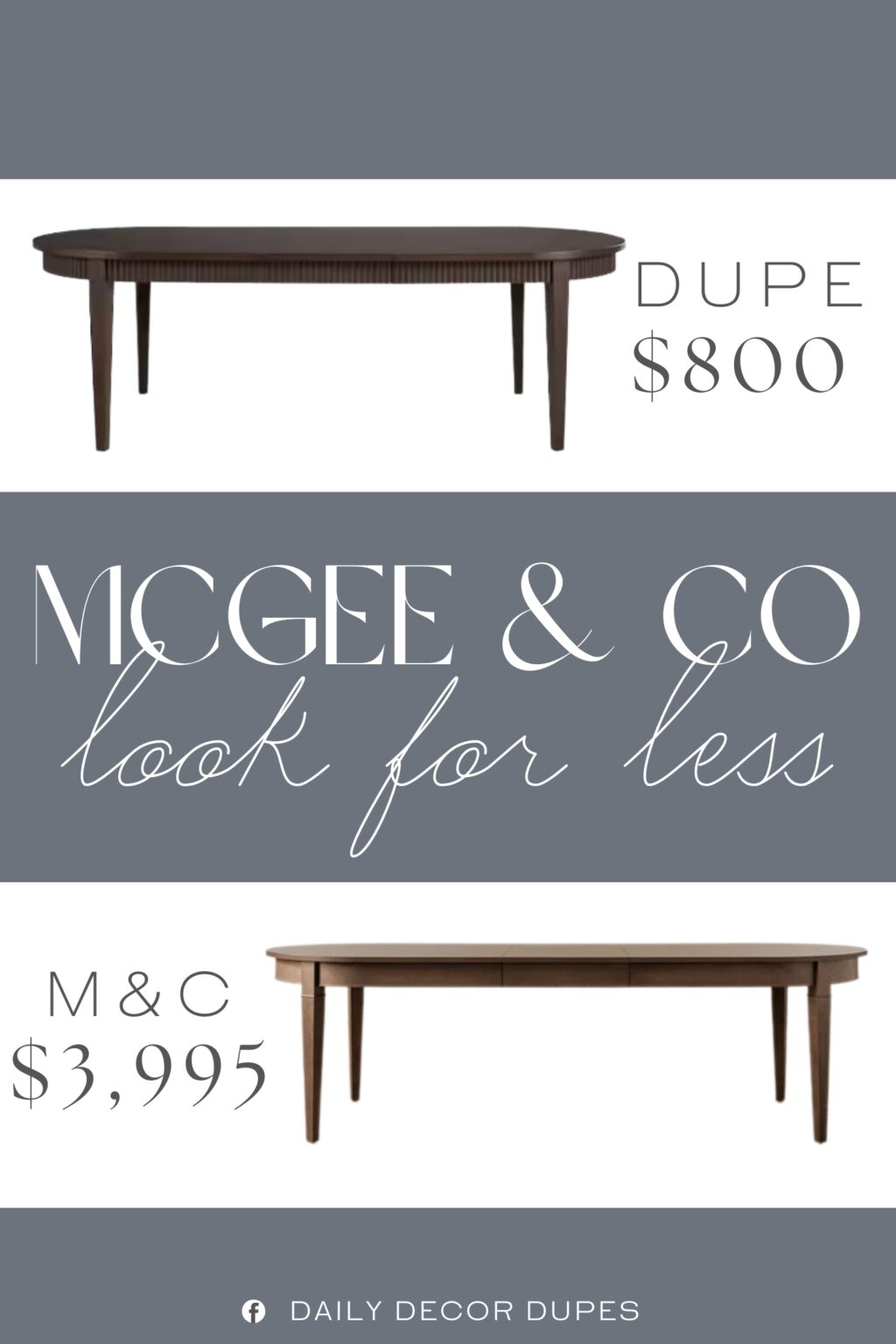 McGee & Co Hughes Oak Extension Dining Table Dupe. Elegant oval shape and sable finish Solid wood frame ensures lasting stability