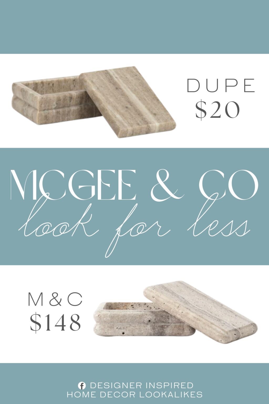 McGee & Co Ives Stone Box Dupe. layered design, ribbed, lidded, for decorative use only.