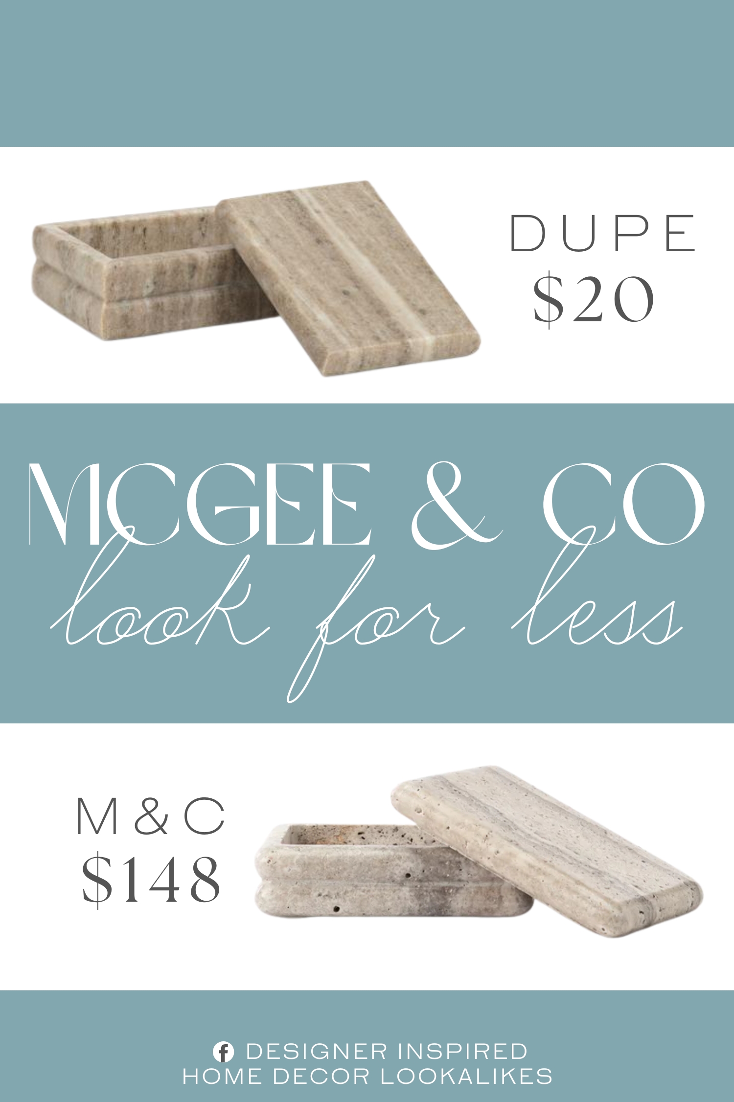 McGee & Co Ives Stone Box Dupe. layered design, ribbed, lidded, for decorative use only.