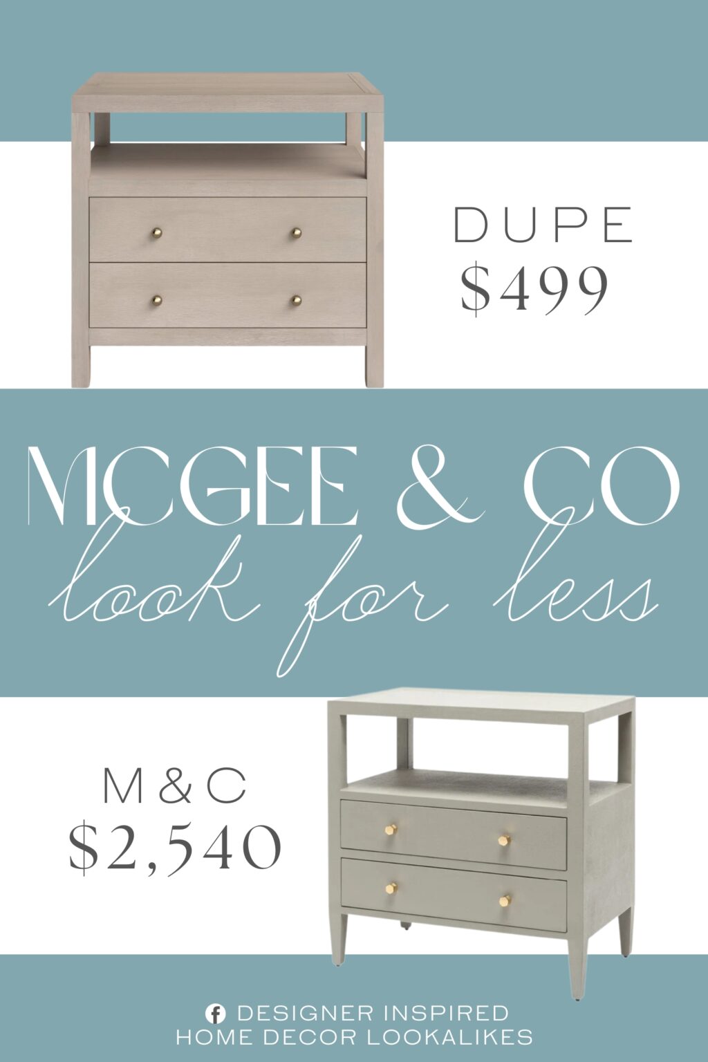 McGee & Co Josiah Double Nightstand Dupe. The solid and engineered wood frame features an open shelf that provides easy access to books or tech, while two spacious drawers help tuck away smaller items.