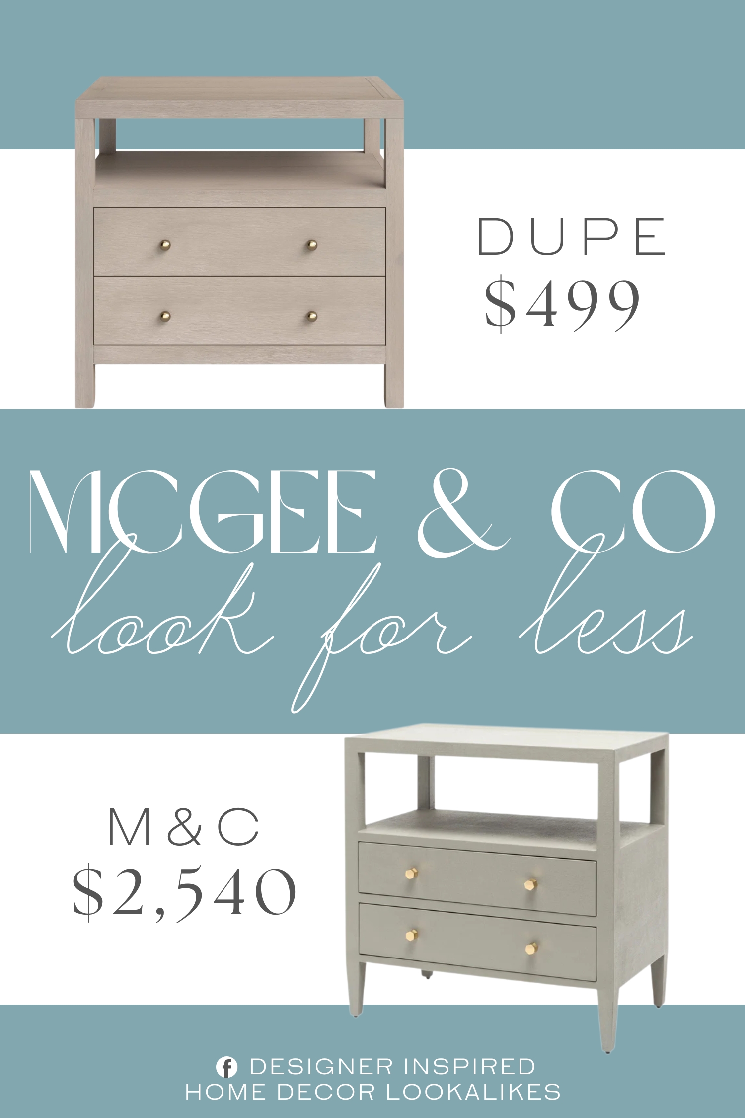 McGee & Co Josiah Double Nightstand Dupe. The solid and engineered wood frame features an open shelf that provides easy access to books or tech, while two spacious drawers help tuck away smaller items.