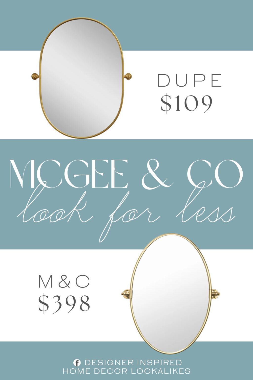 McGee & Co Kitson Oval Mirror Dupe. High-quality metal construction ensures the mirror are robust and long-lasting, ready to be a part of your home for years to come.