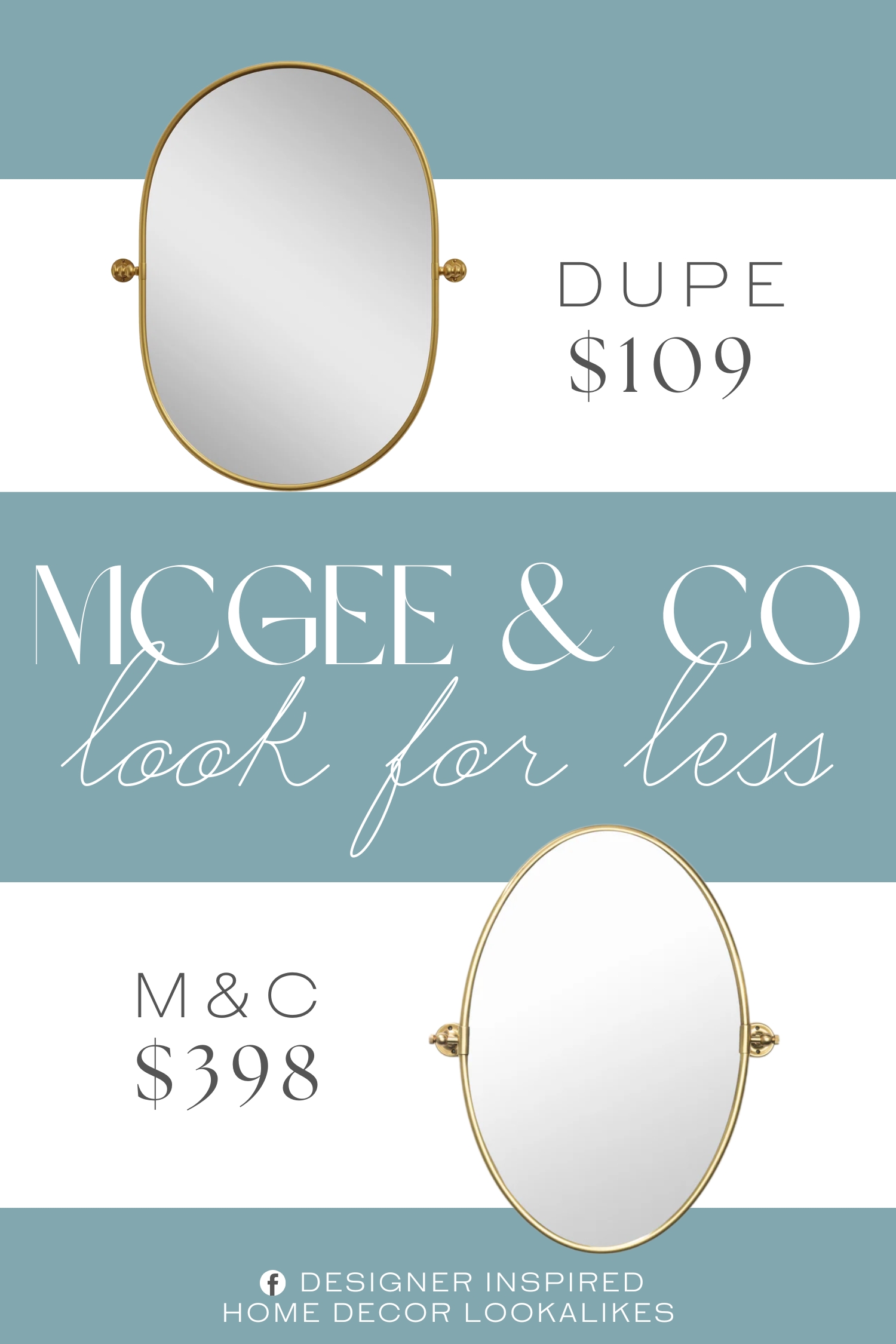McGee & Co Kitson Oval Mirror Dupe. High-quality metal construction ensures the mirror are robust and long-lasting, ready to be a part of your home for years to come.