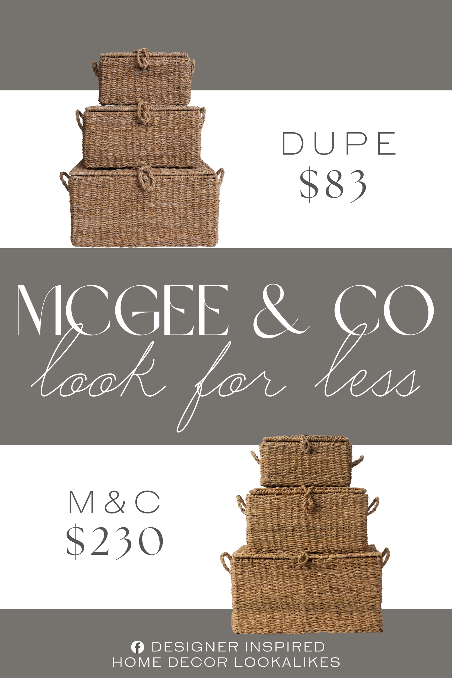 McGee & Co Kya Seagrass Box Dupe. The trunks are handwoven by skilled artisans using seagrass, a sustainable material with a soft texture and a natural color.