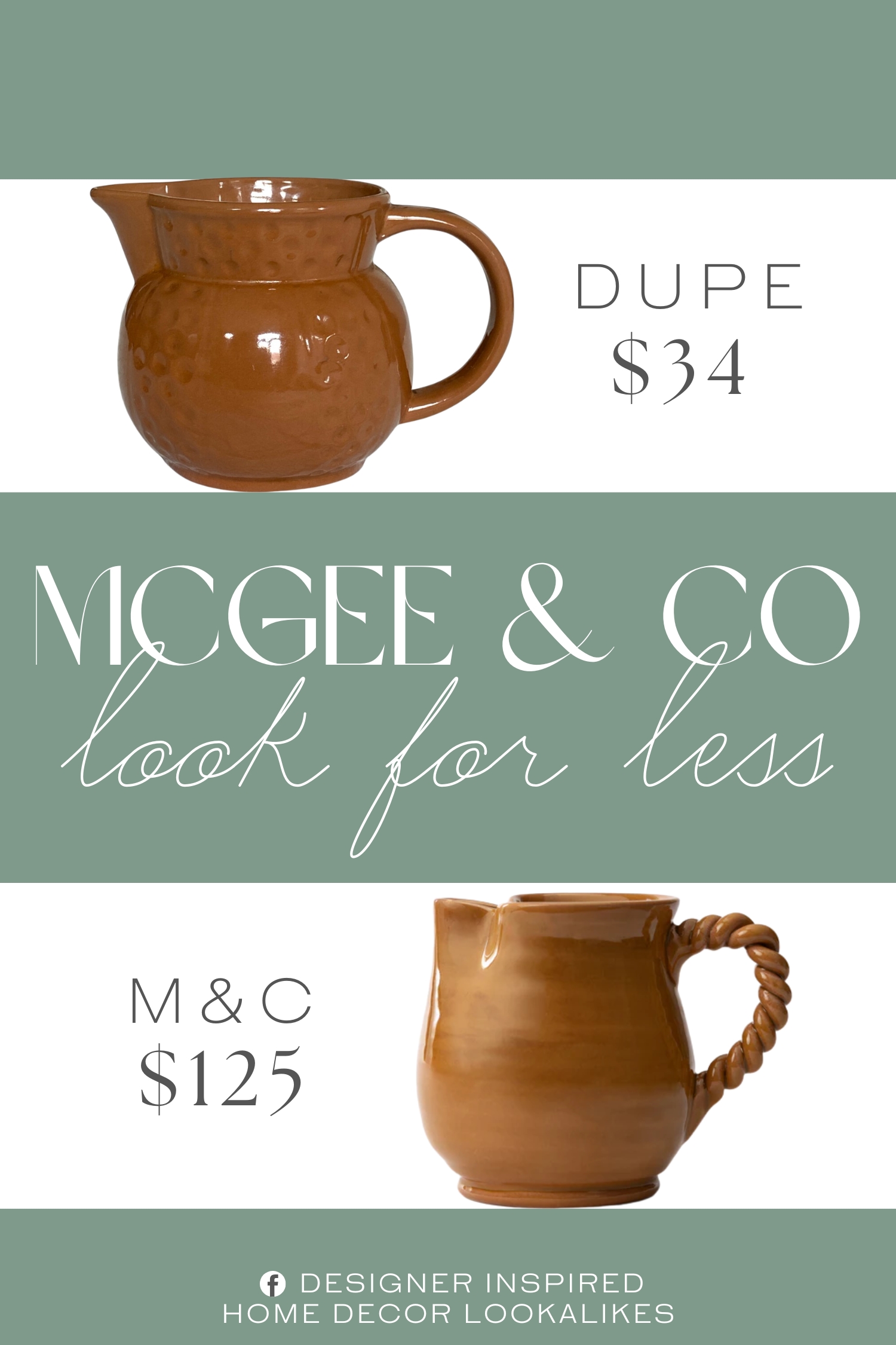 McGee & Co Louise Jug Dupe. A beautiful vintage brown glazed ceramic milk jug. This pot can also be used as a carafe or as a rustique vase to decorate a table or a shelf.