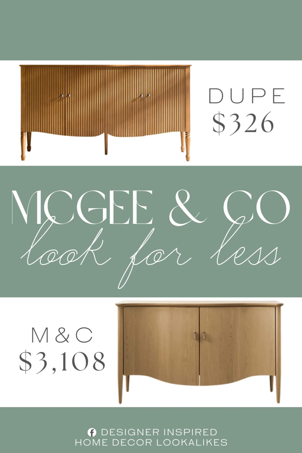 McGee & Co Moorland Console Dupe. Constructed with solid wood doors for lasting durability and natural beauty. Designed with adjustable shelves and suitable for use as a sideboard or media console.