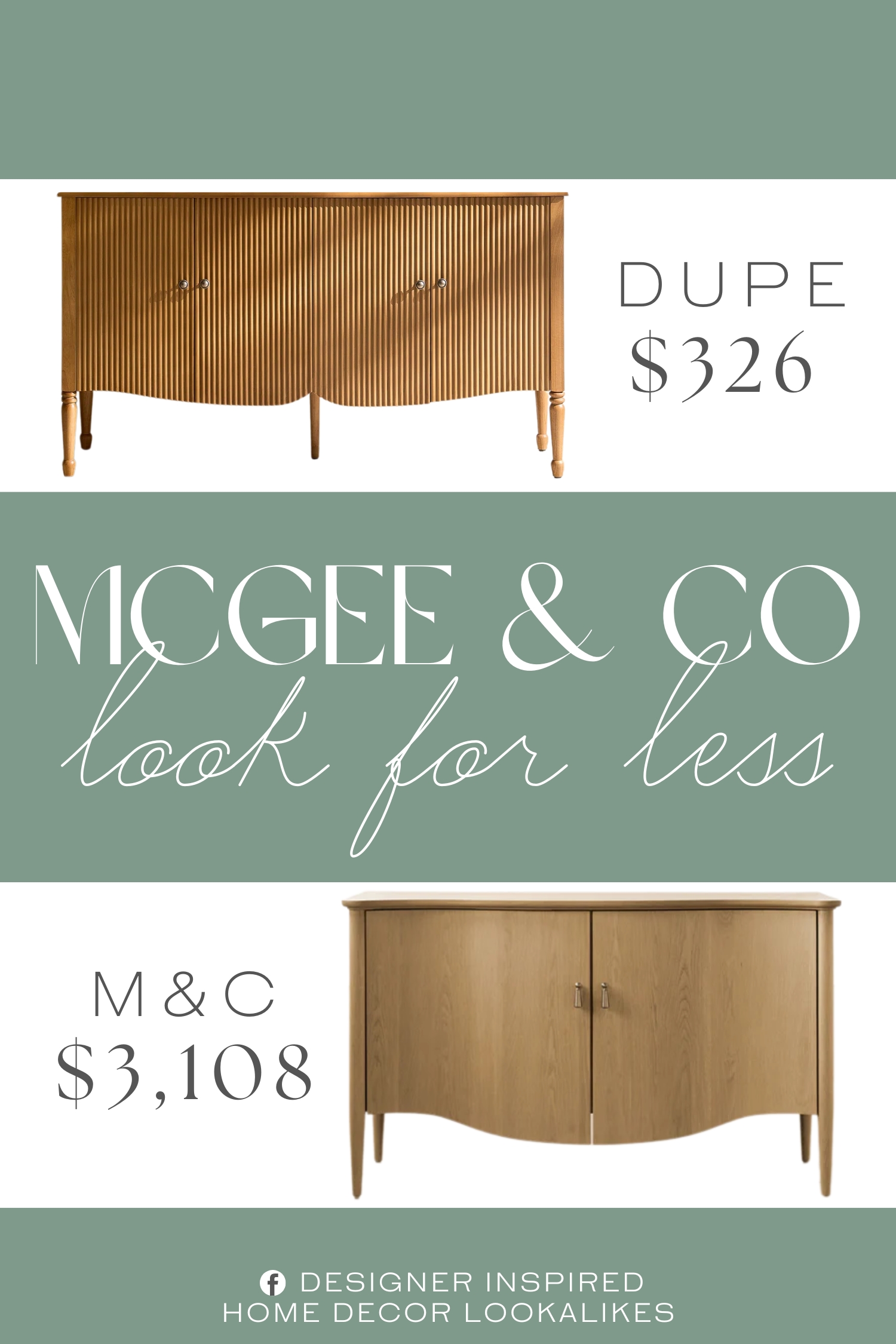 McGee & Co Moorland Console Dupe. Constructed with solid wood doors for lasting durability and natural beauty. Designed with adjustable shelves and suitable for use as a sideboard or media console.