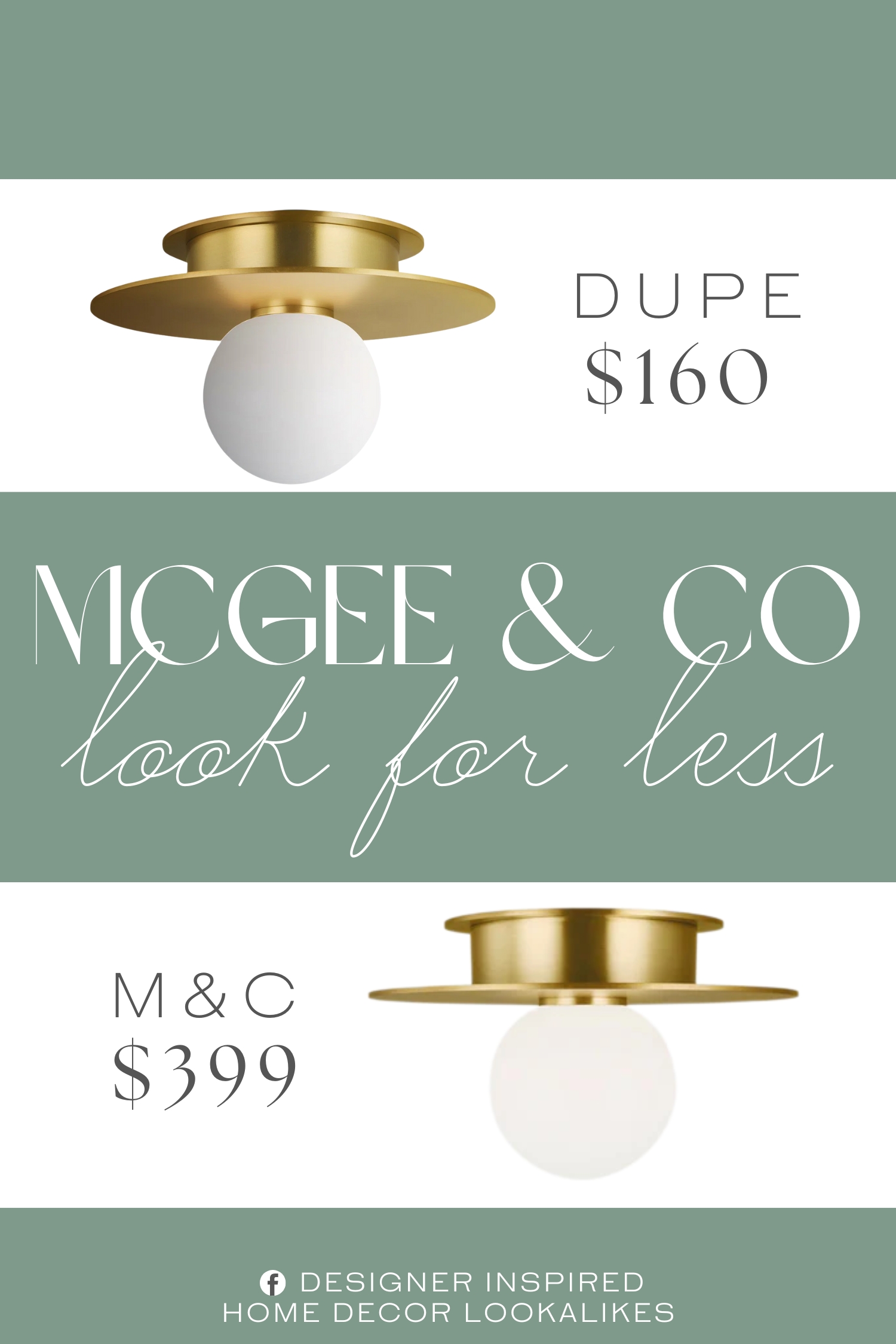 McGee & Co Nodes Flush Mount Dupe. A glass orb shade reflects the dimmable glow from a single bulb, which is sold separately. With a minimal hanging height, this mount is ideal for rooms with low ceilings.