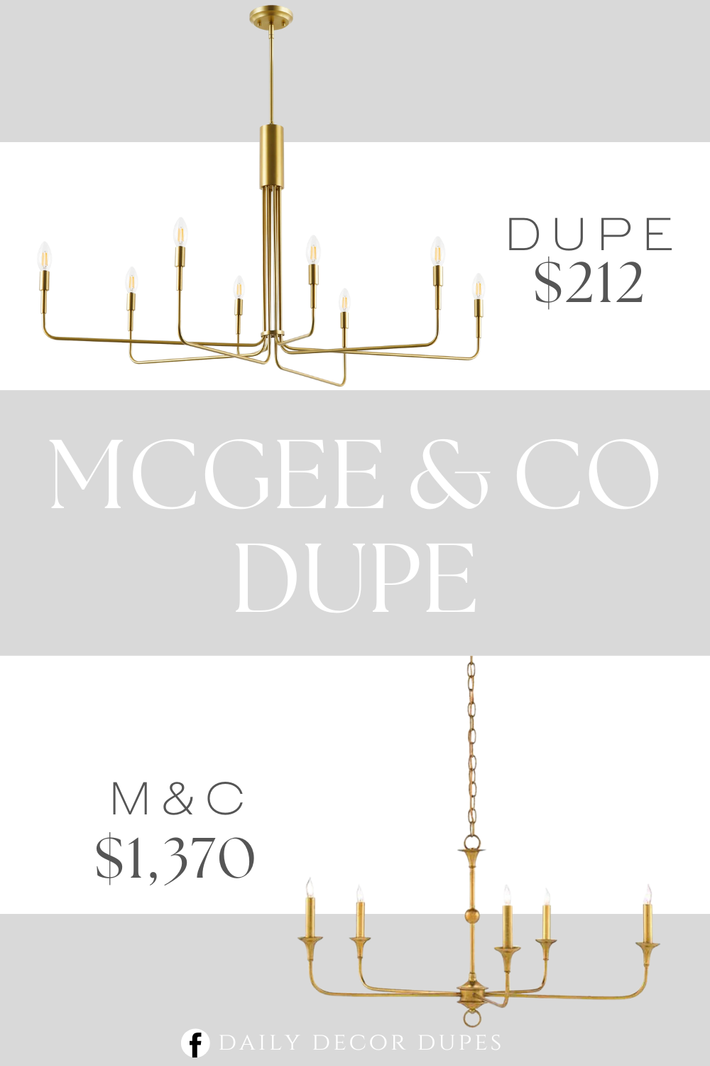 McGee & Co Nottaway Chandelier Dupe. Its simple silhouette and brushed brass finish make it entirely at home in a contemporary setting.