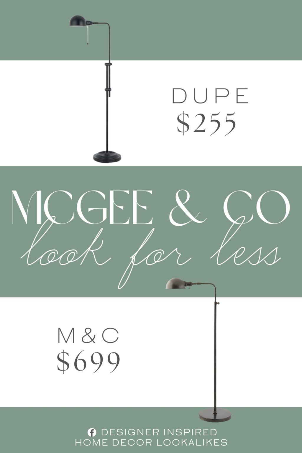 McGee & Co Old Pharmacy Floor Lamp Dupe. From the Cal Lighting brand, the industrial-inspired design comes in a beautiful oil-rubbed black bronze finish with a pull chain switch that is a staple of timeless style.