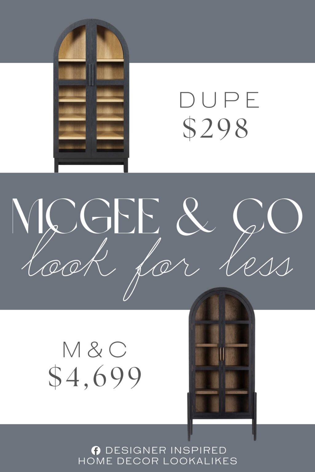 McGee & Co Providence Cabinet Dupe. Crafted with sturdy wood construction and tempered glass doors, the cabinet ensures durability and longevity while offering a clear view of its contents.