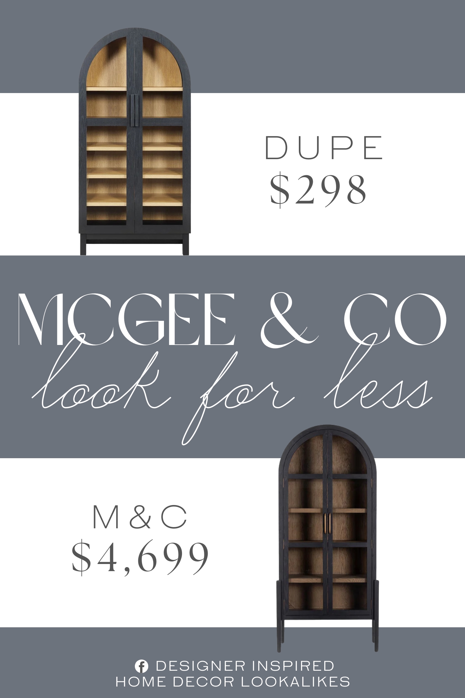 McGee & Co Providence Cabinet Dupe. Crafted with sturdy wood construction and tempered glass doors, the cabinet ensures durability and longevity while offering a clear view of its contents.