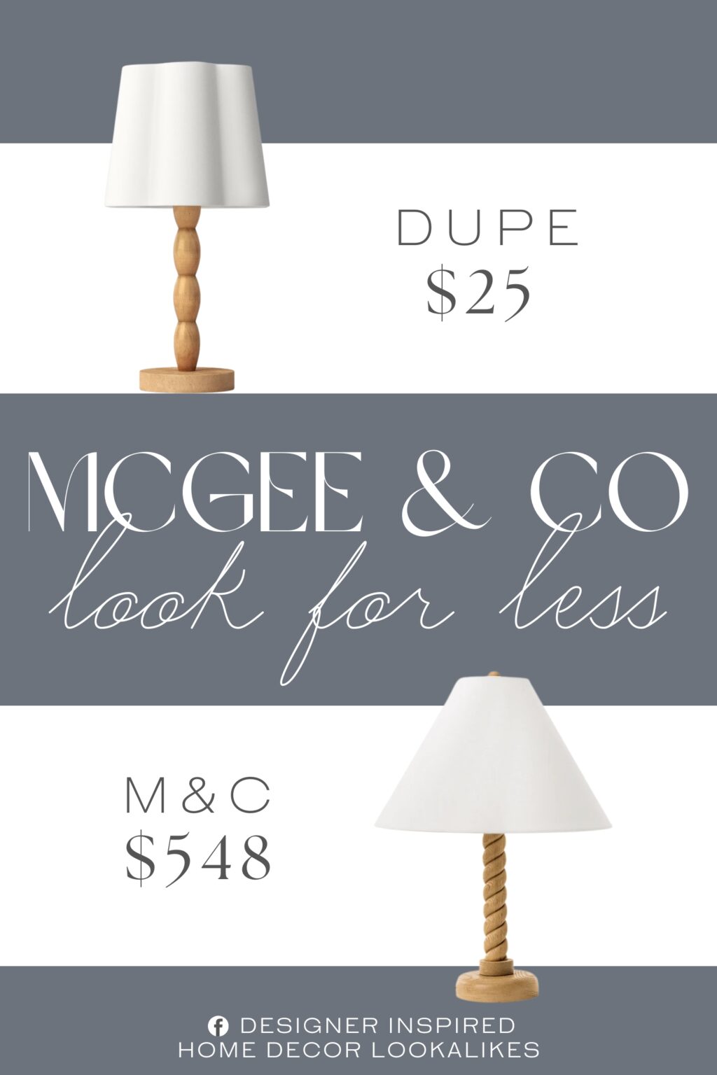 McGee & Co Thurston Table Lamp Dupe. This table lamp features a scalloped shade that complements the turned wood base for an elegant look.
