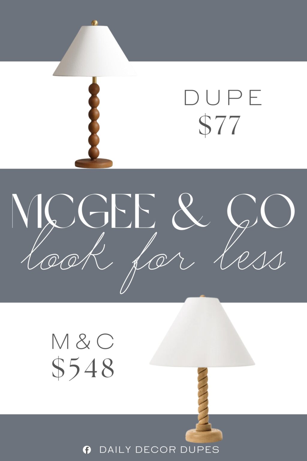 McGee & Co Thurston Table Lamp Dupe. Contemporary design instantly elevates new and existing décor.