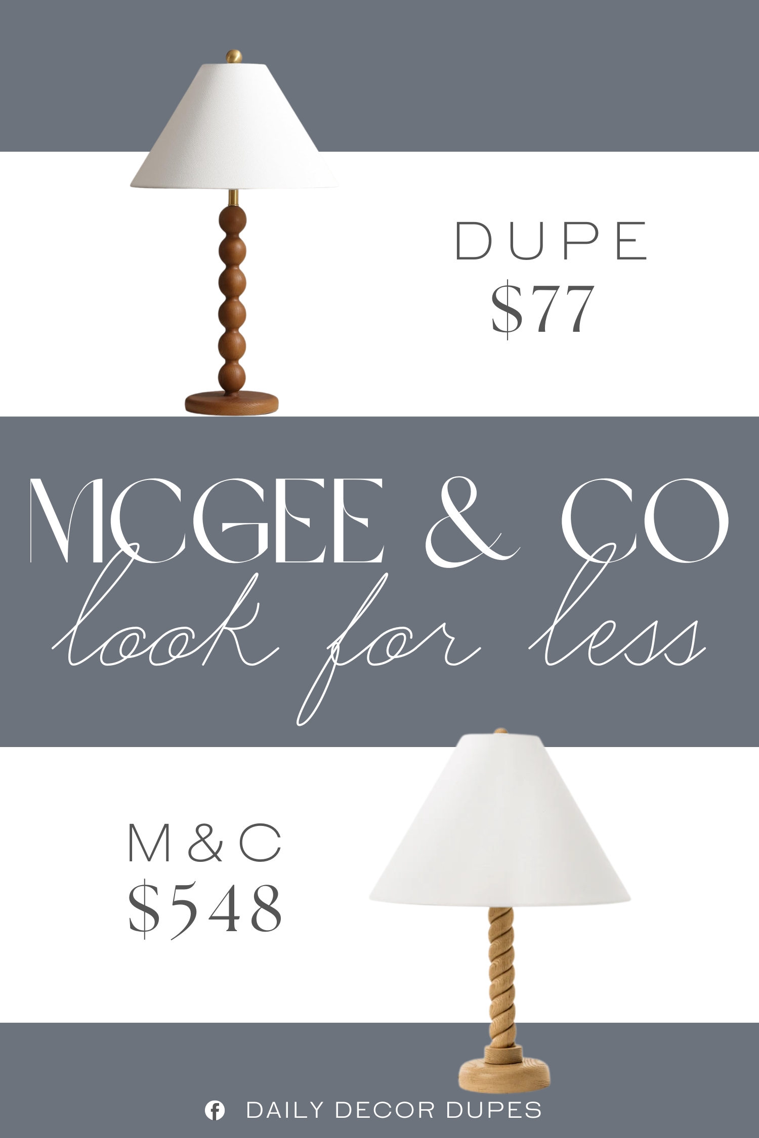 McGee & Co Thurston Table Lamp Dupe. Contemporary design instantly elevates new and existing décor.