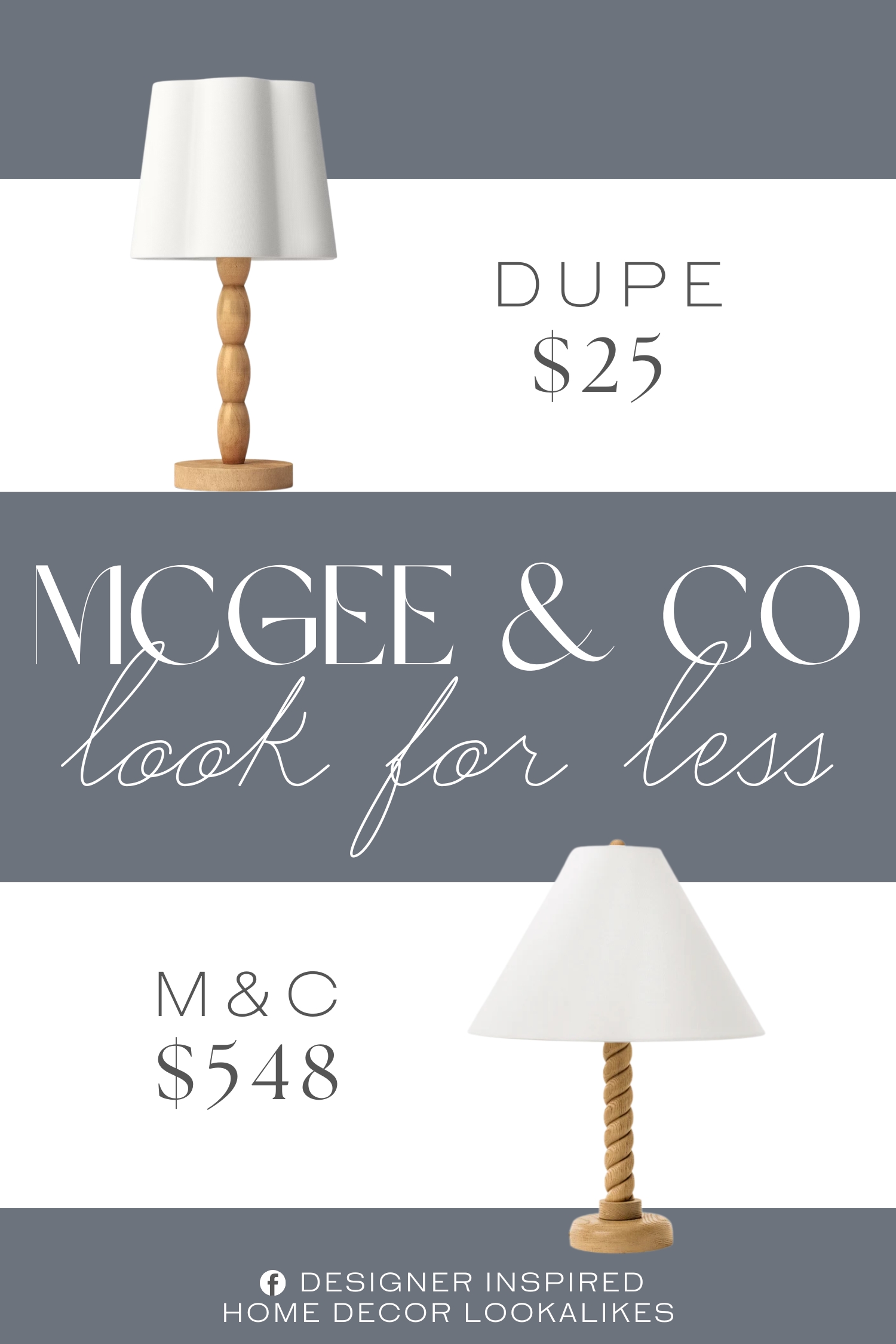 McGee & Co Thurston Table Lamp Dupe. This table lamp features a scalloped shade that complements the turned wood base for an elegant look.