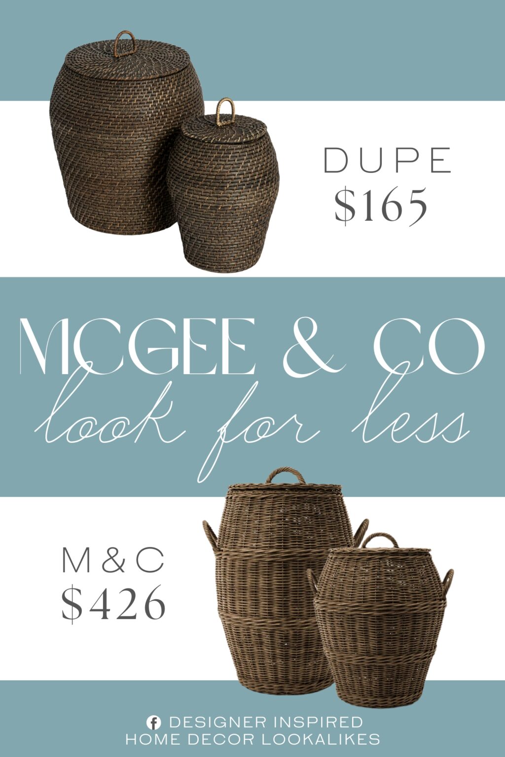 McGee & Co Winders Wicker Lidded Basket Dupe. these wicker rattan baskets features a convenient handled lid, perfect for tucking away items in style.